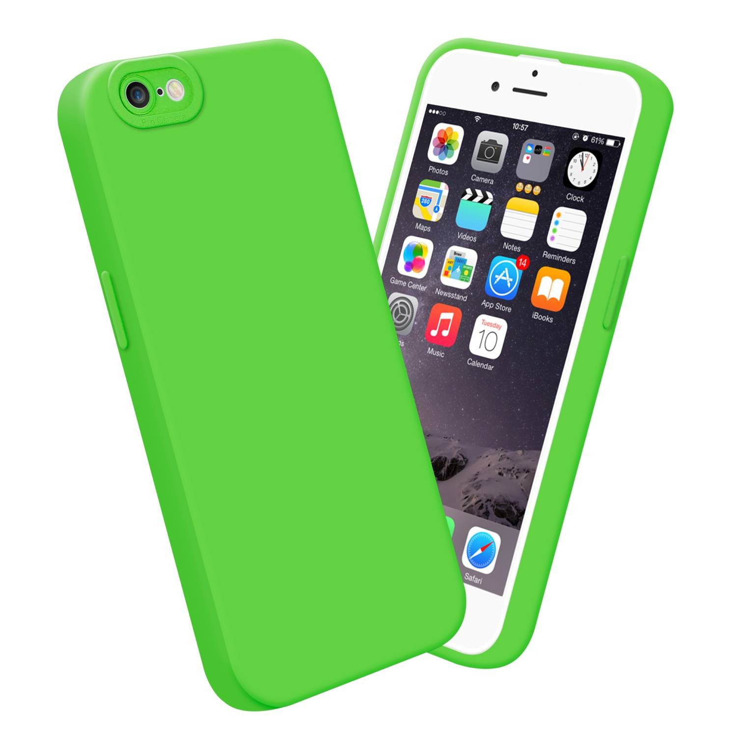 Cadorabo Hülle für Apple iPhone 6 / 6S Schutz Hülle in Grün TPU Silikon Etui Case Handyhülle