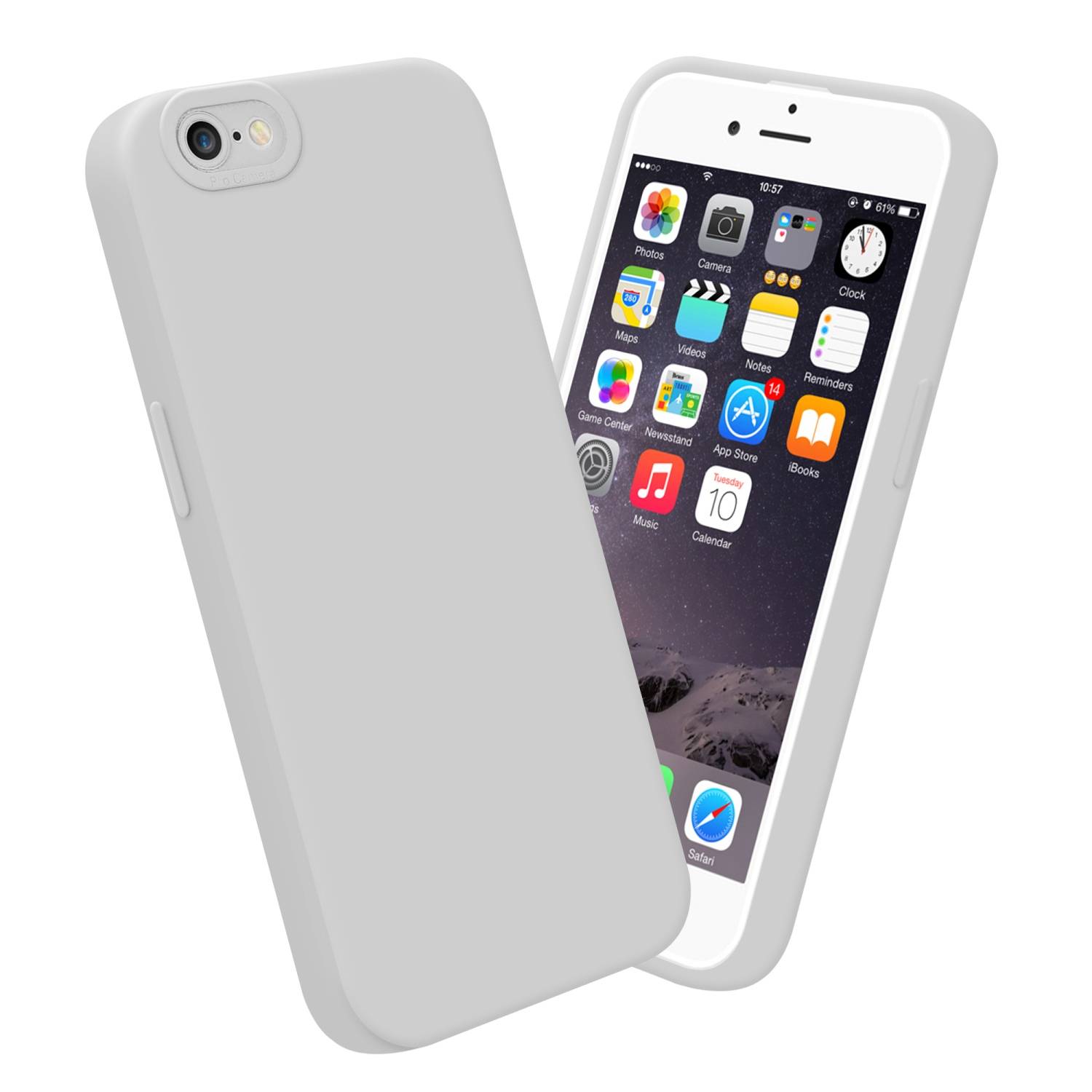 Cadorabo Hülle für Apple iPhone 6 / 6S Schutz Hülle in Weiß TPU Silikon Etui Case Handyhülle