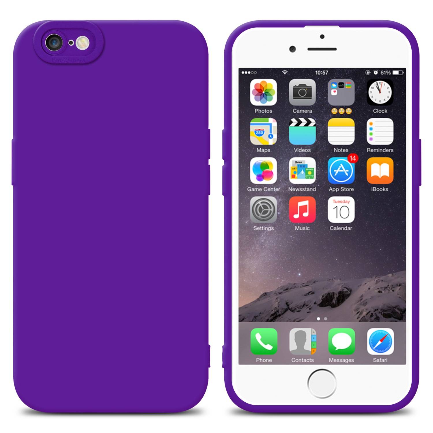 Cadorabo Hülle für Apple iPhone 6 / 6S Schutz Hülle in Lila TPU Silikon Etui Case Handyhülle