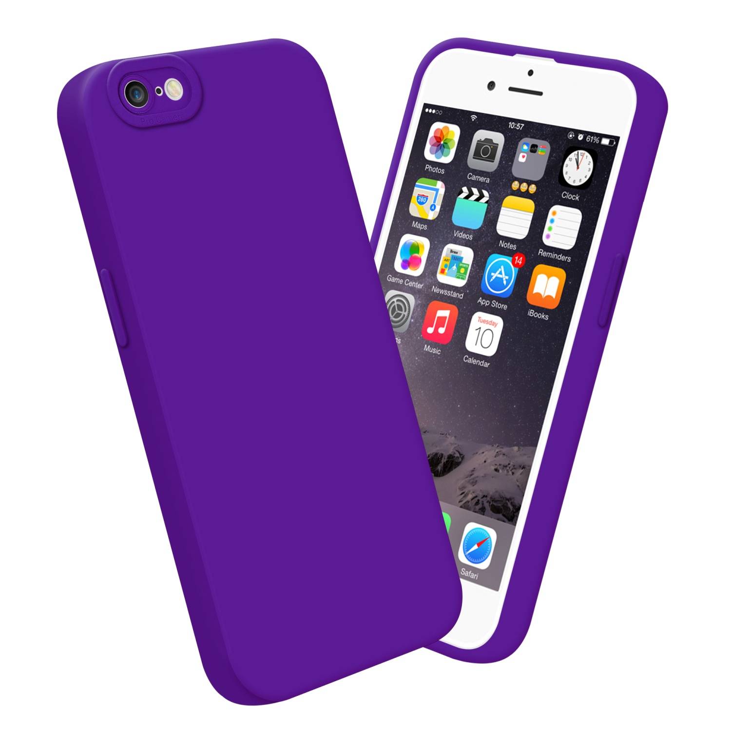 Cadorabo Hülle für Apple iPhone 6 / 6S Schutz Hülle in Lila TPU Silikon Etui Case Handyhülle