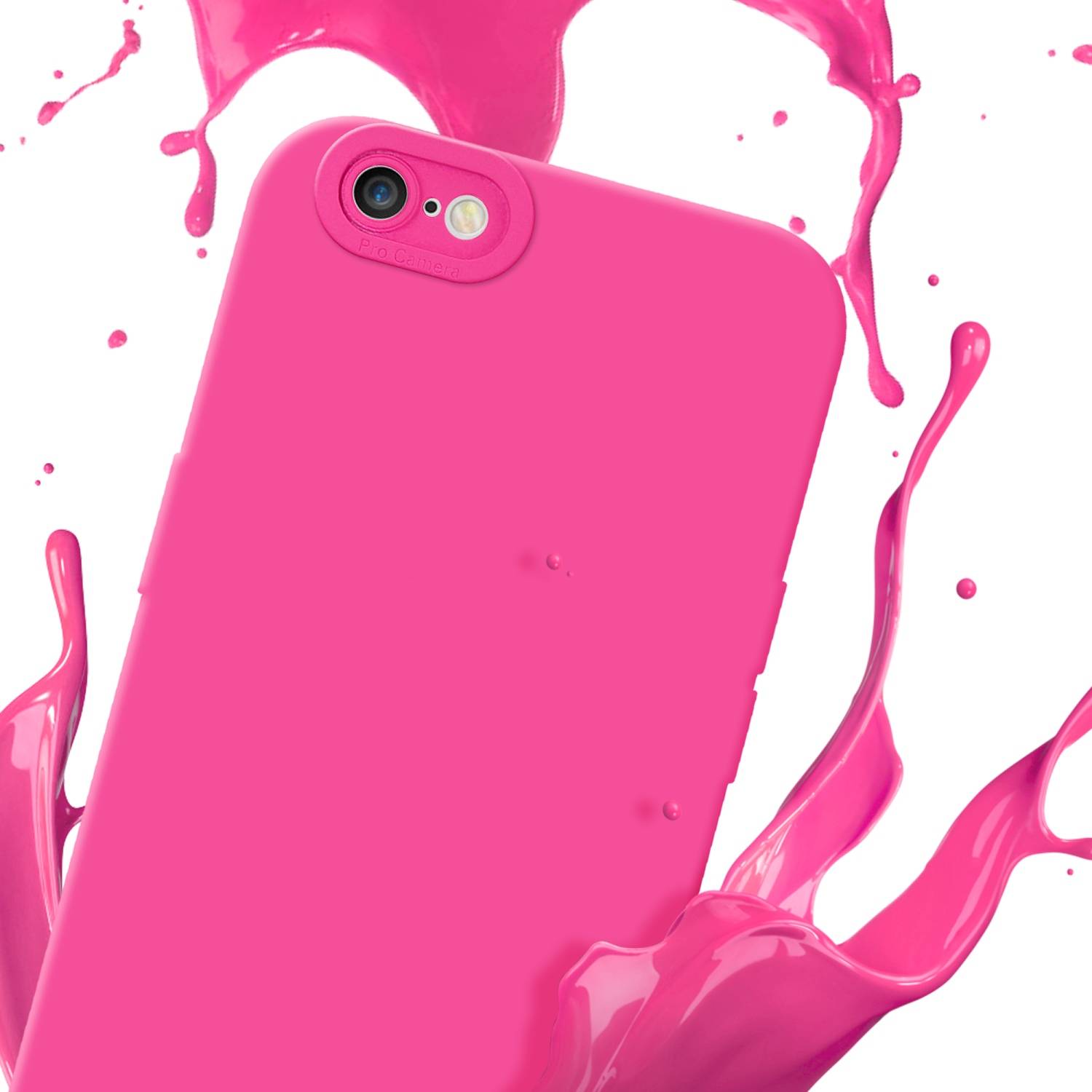 Cadorabo Hülle für Apple iPhone 6 / 6S Schutz Hülle in Pink TPU Silikon Etui Case Handyhülle