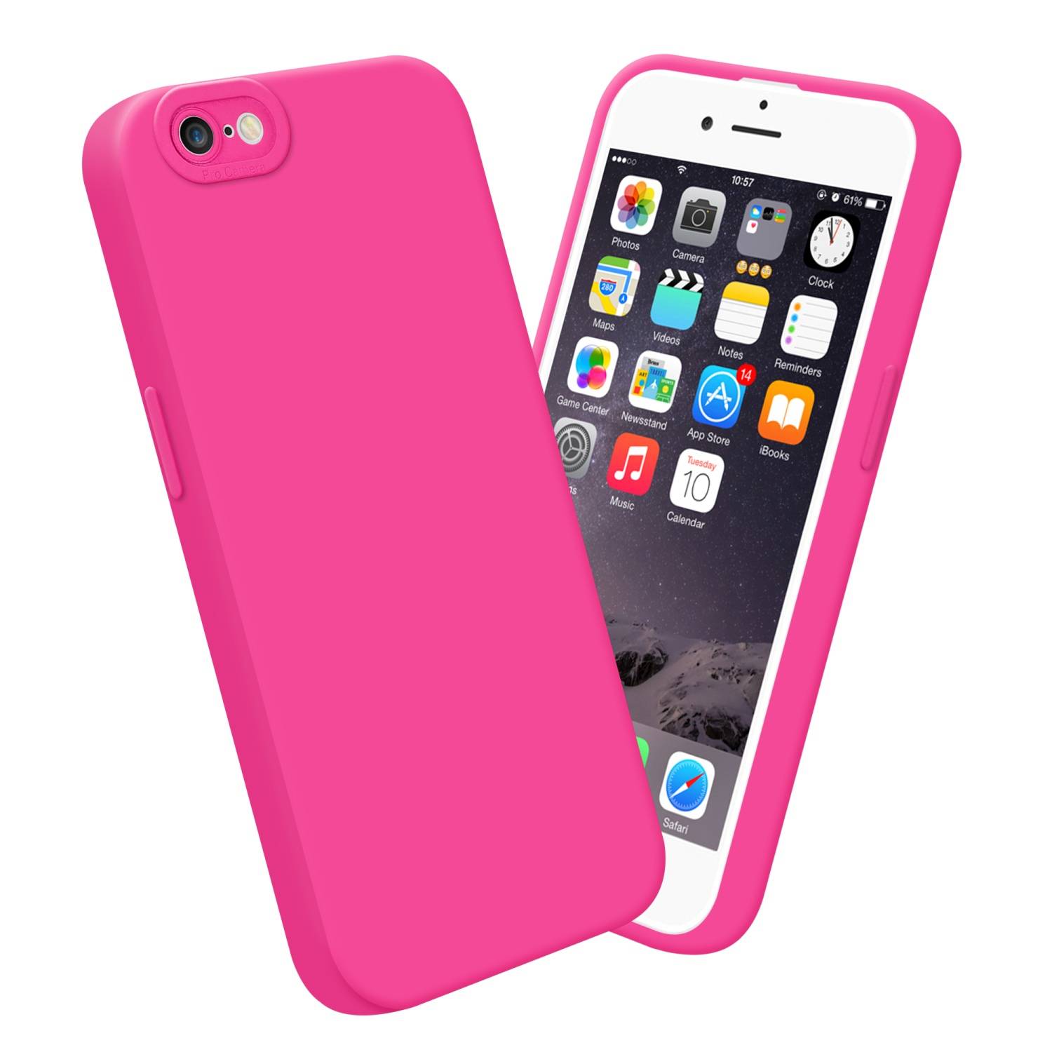 Cadorabo Hülle für Apple iPhone 6 / 6S Schutz Hülle in Pink TPU Silikon Etui Case Handyhülle