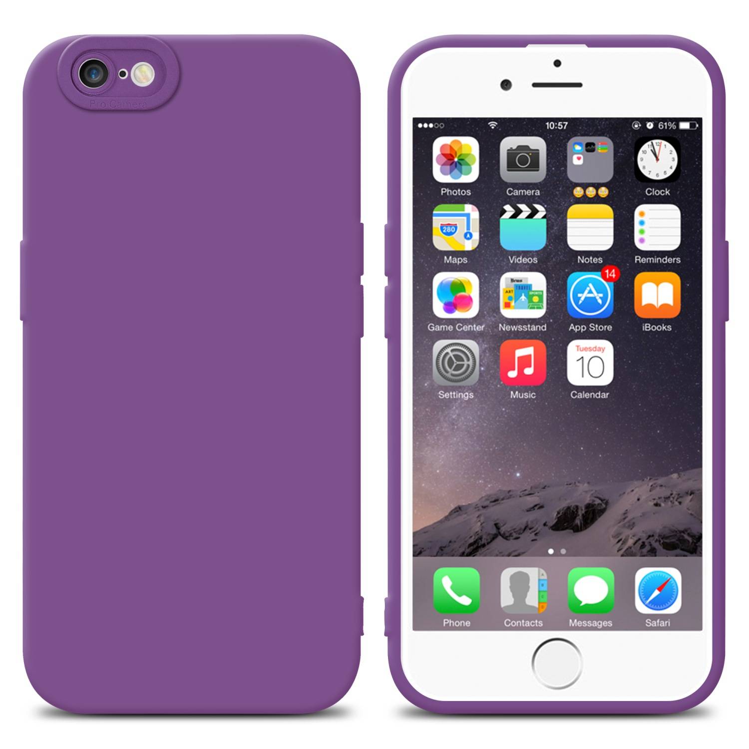 Cadorabo Hülle für Apple iPhone 6 / 6S Schutz Hülle in Lila TPU Silikon Etui Case Handyhülle