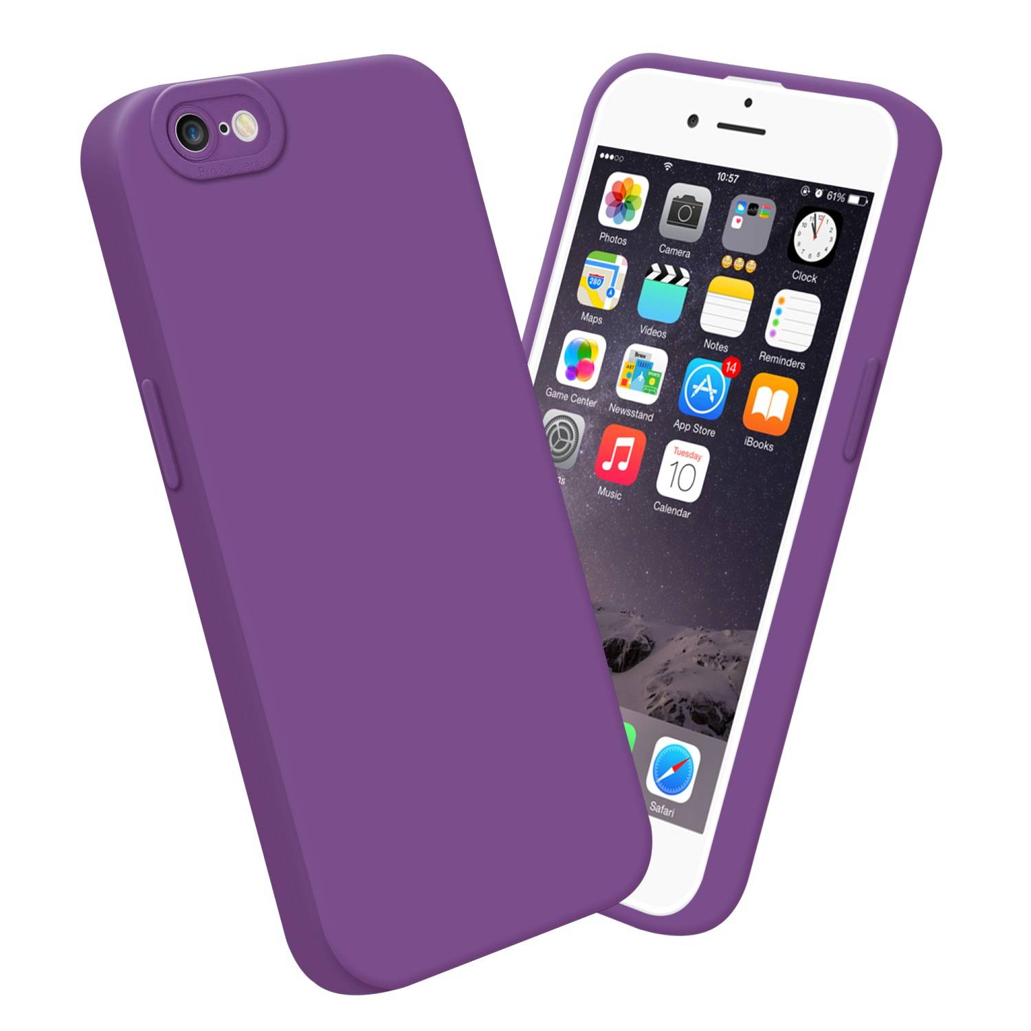 Cadorabo Hülle für Apple iPhone 6 / 6S Schutz Hülle in Lila TPU Silikon Etui Case Handyhülle