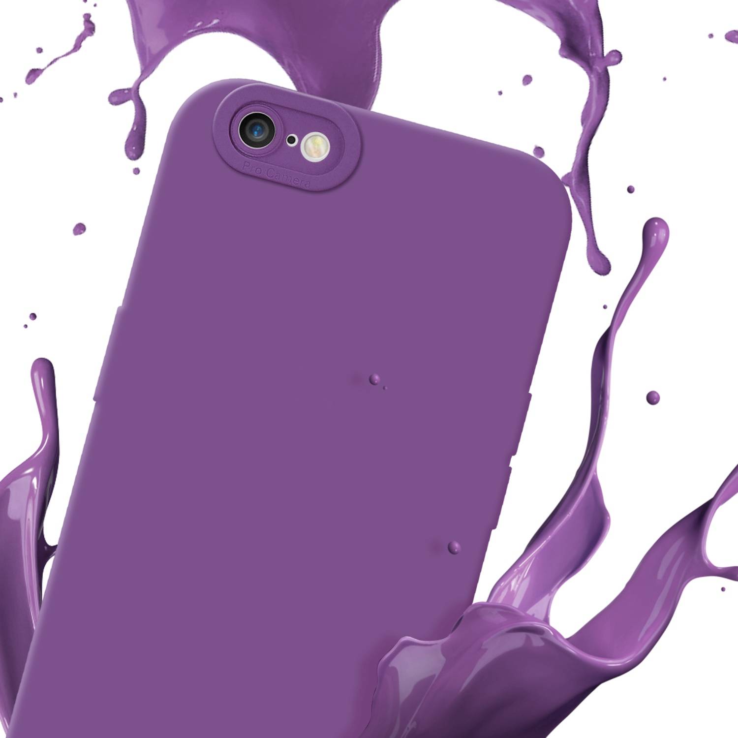 Cadorabo Hülle für Apple iPhone 6 / 6S Schutz Hülle in Lila TPU Silikon Etui Case Handyhülle