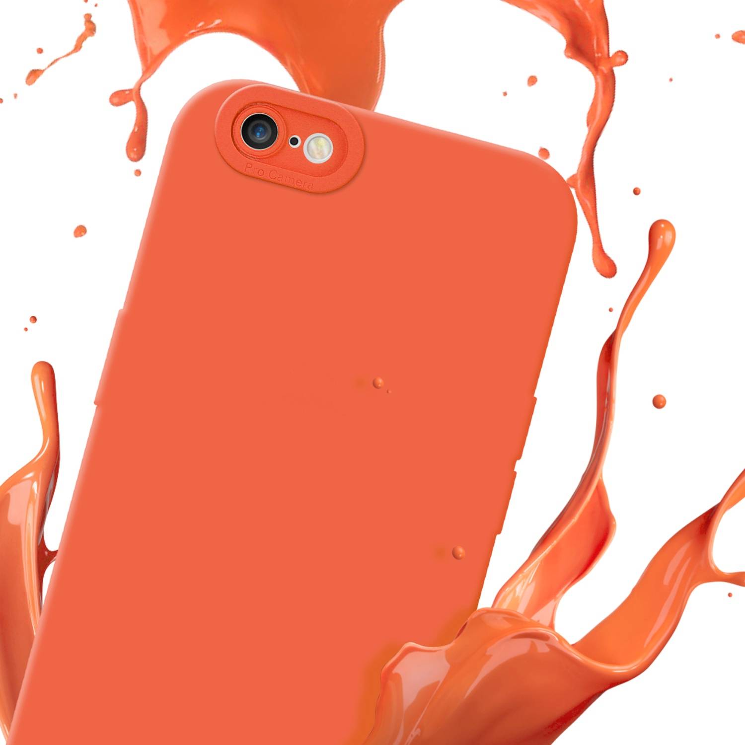 Cadorabo Hülle für Apple iPhone 6 / 6S Schutz Hülle in Orange TPU Silikon Etui Case Handyhülle