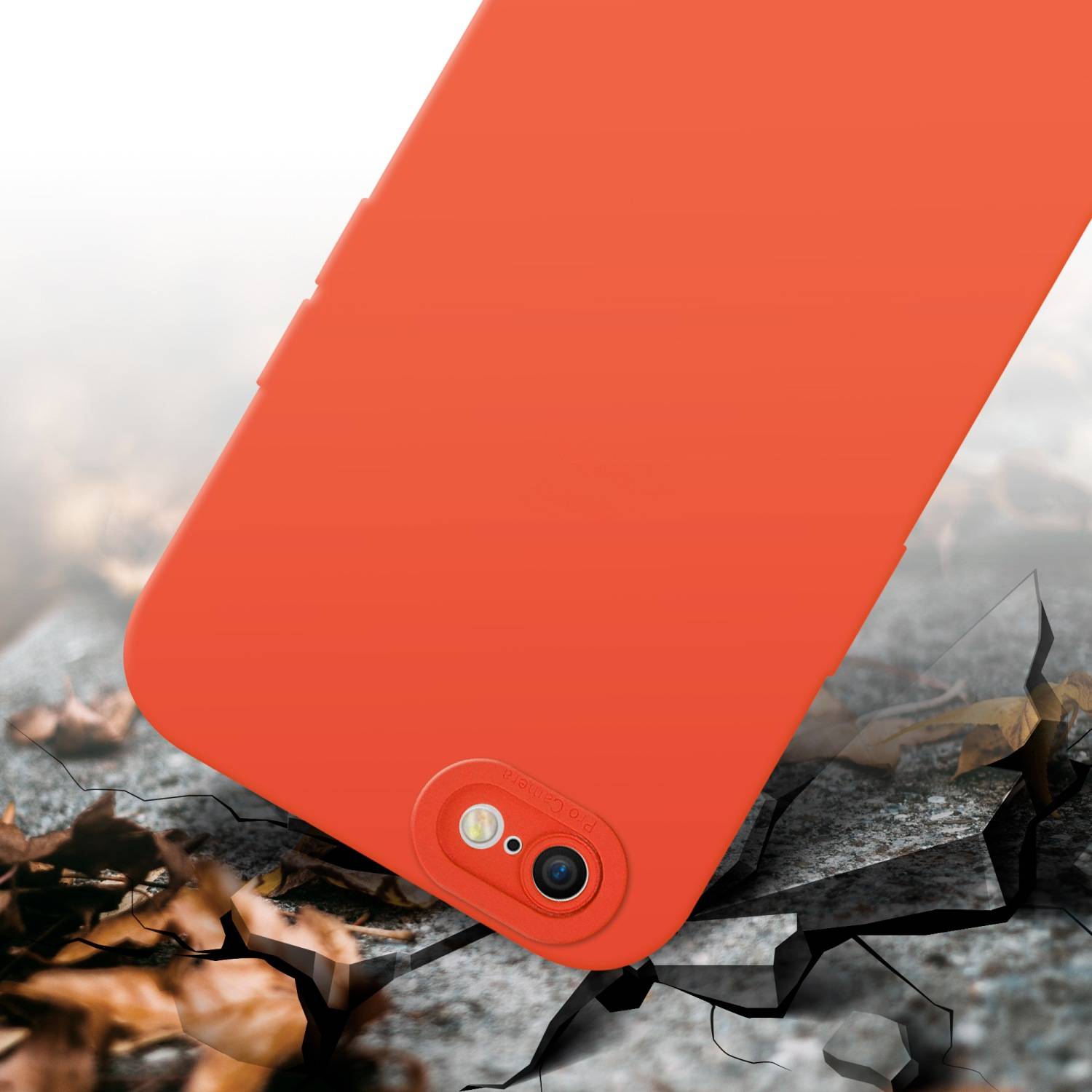 Cadorabo Hülle für Apple iPhone 6 / 6S Schutz Hülle in Orange TPU Silikon Etui Case Handyhülle
