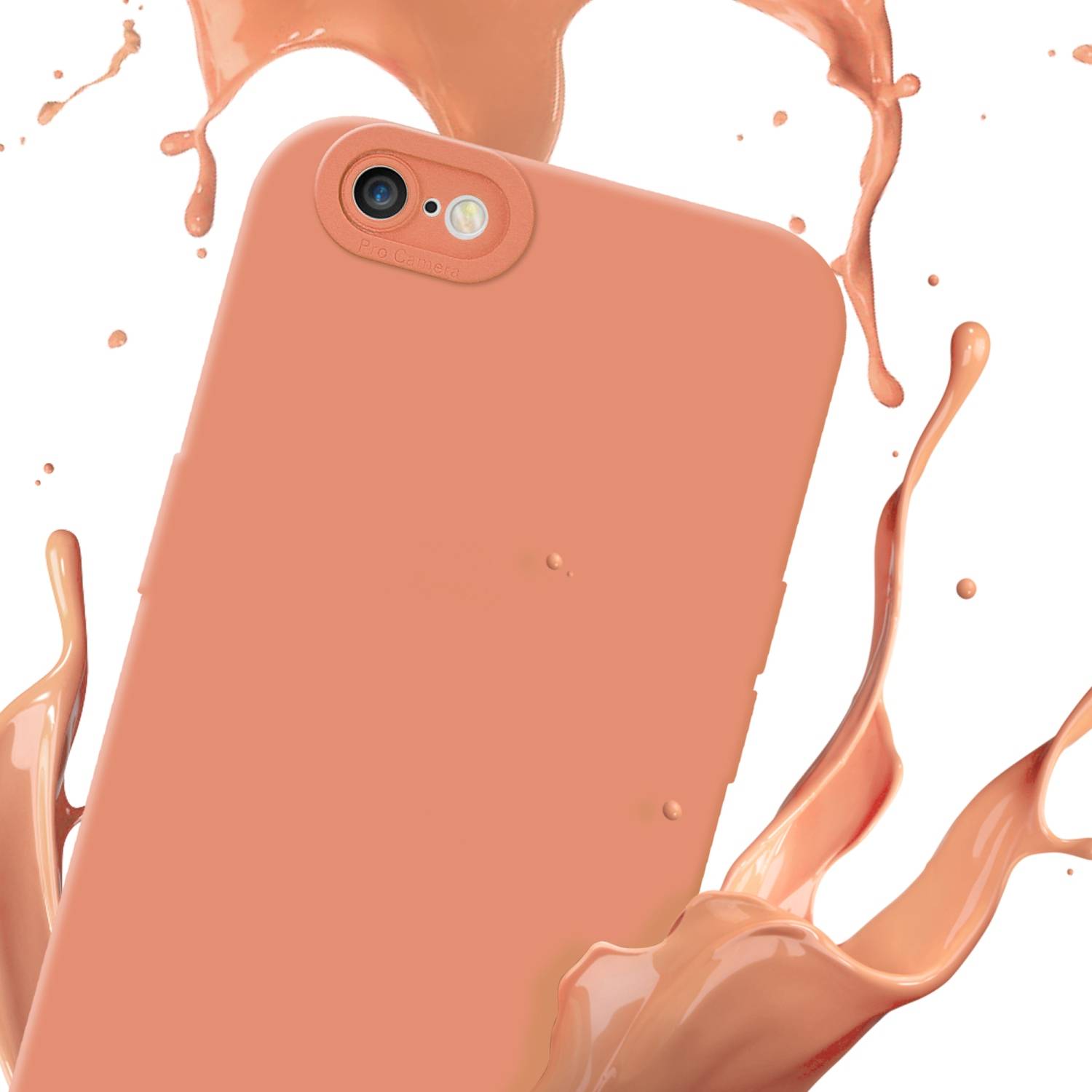 Cadorabo Hülle für Apple iPhone 6 / 6S Schutz Hülle in Orange TPU Silikon Etui Case Handyhülle