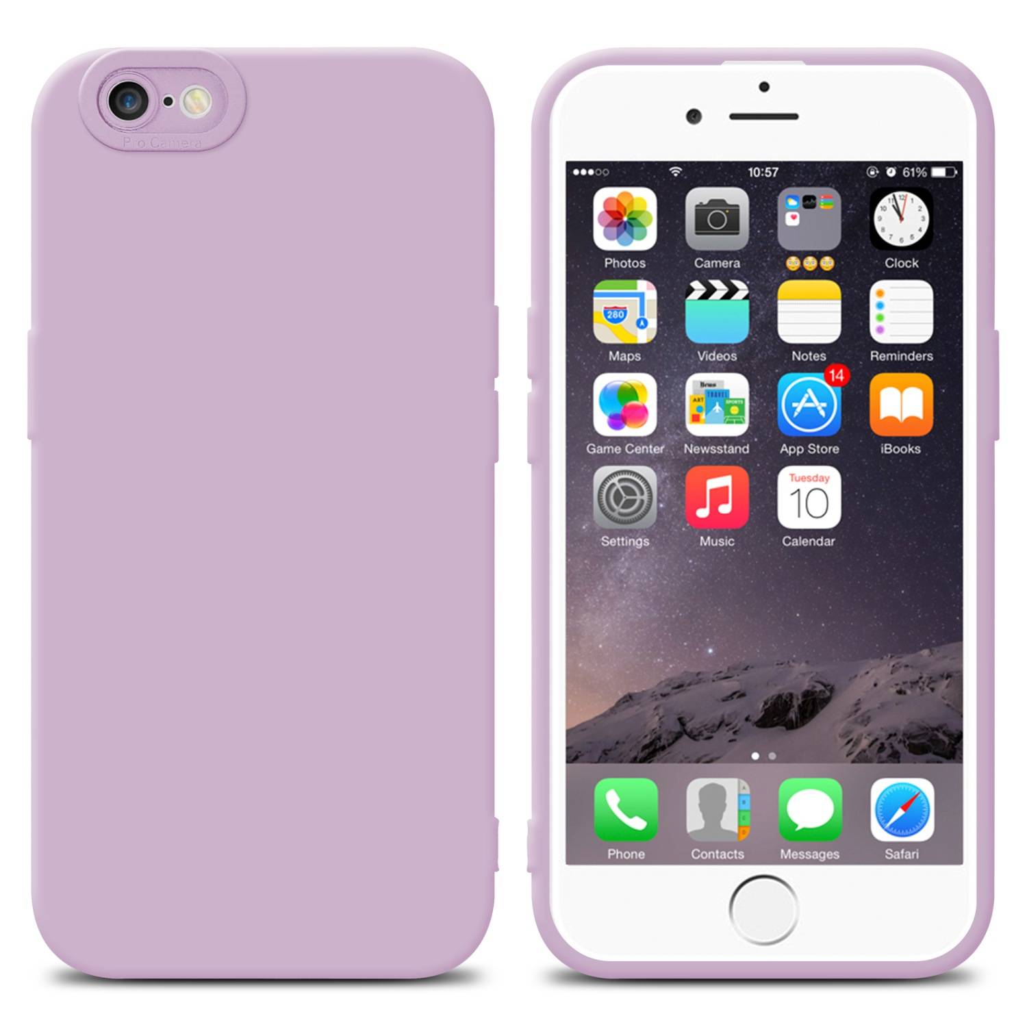 Cadorabo Hülle für Apple iPhone 6 / 6S Schutz Hülle in Rosa TPU Silikon Etui Case Handyhülle