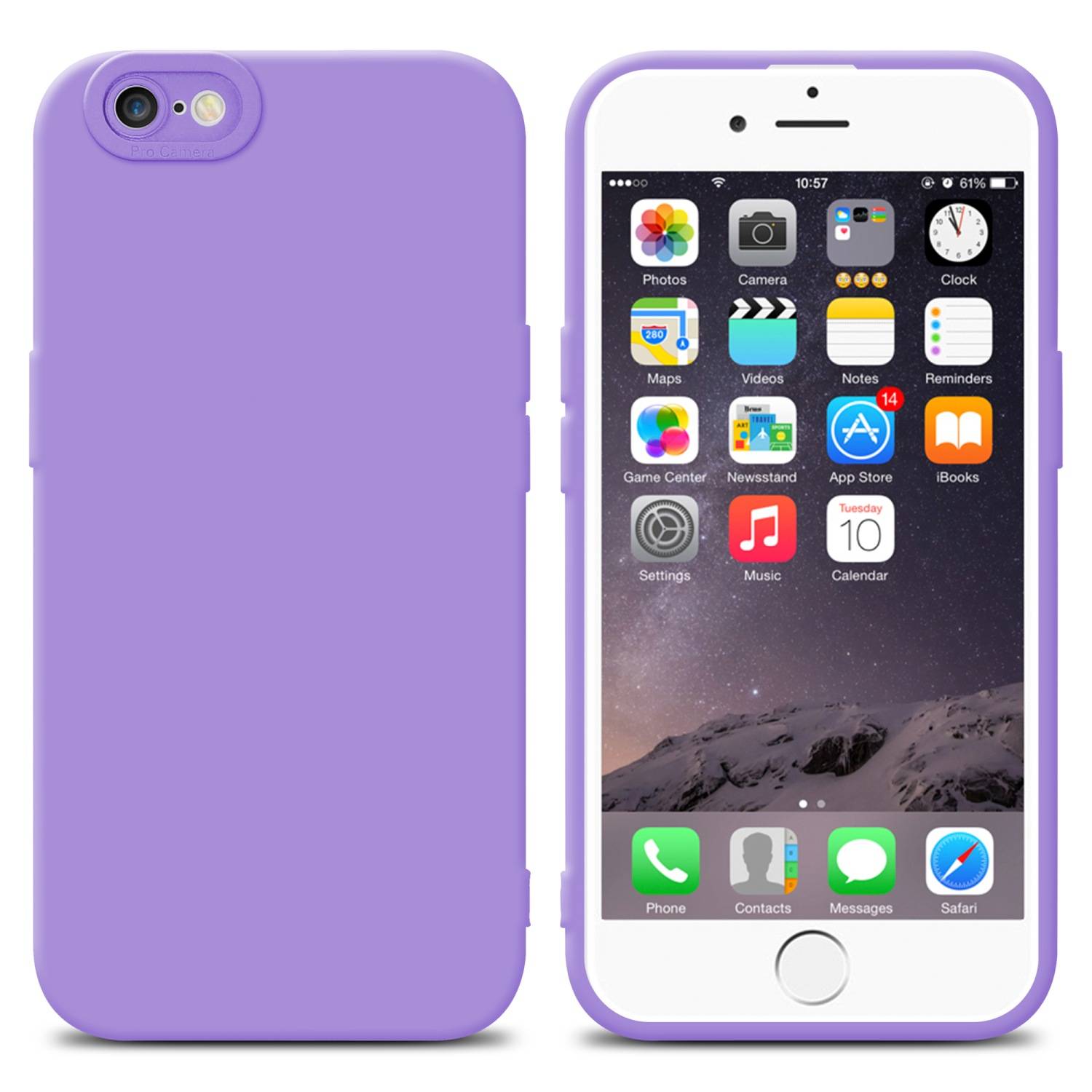 Cadorabo Hülle für Apple iPhone 6 / 6S Schutz Hülle in Lila TPU Silikon Etui Case Handyhülle