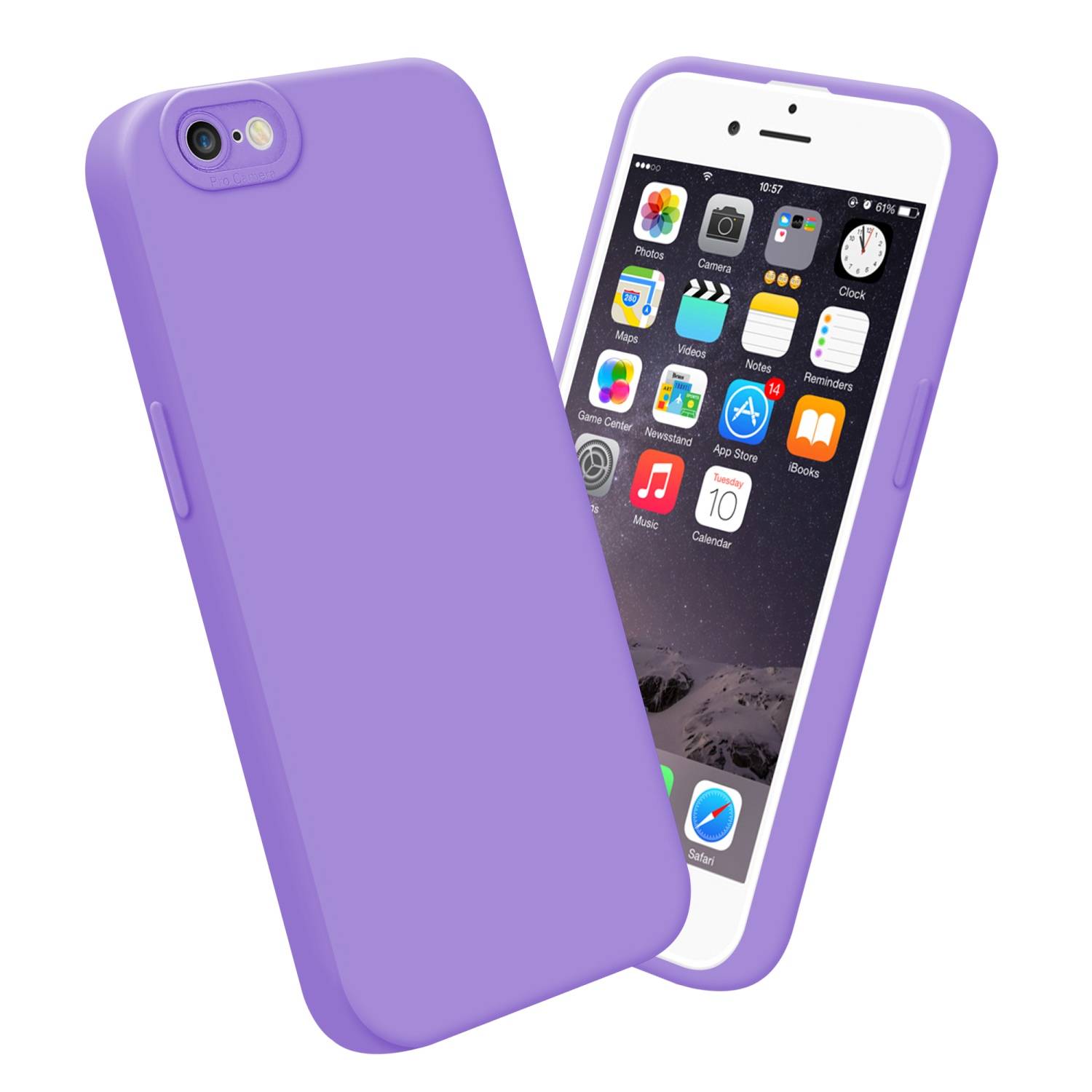 Cadorabo Hülle für Apple iPhone 6 / 6S Schutz Hülle in Lila TPU Silikon Etui Case Handyhülle