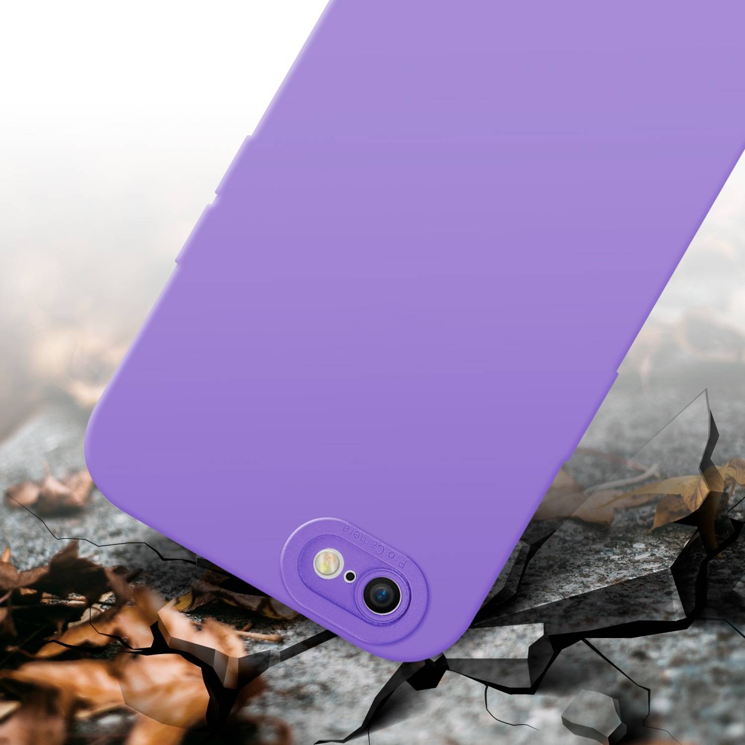 Cadorabo Hülle für Apple iPhone 6 / 6S Schutz Hülle in Lila TPU Silikon Etui Case Handyhülle