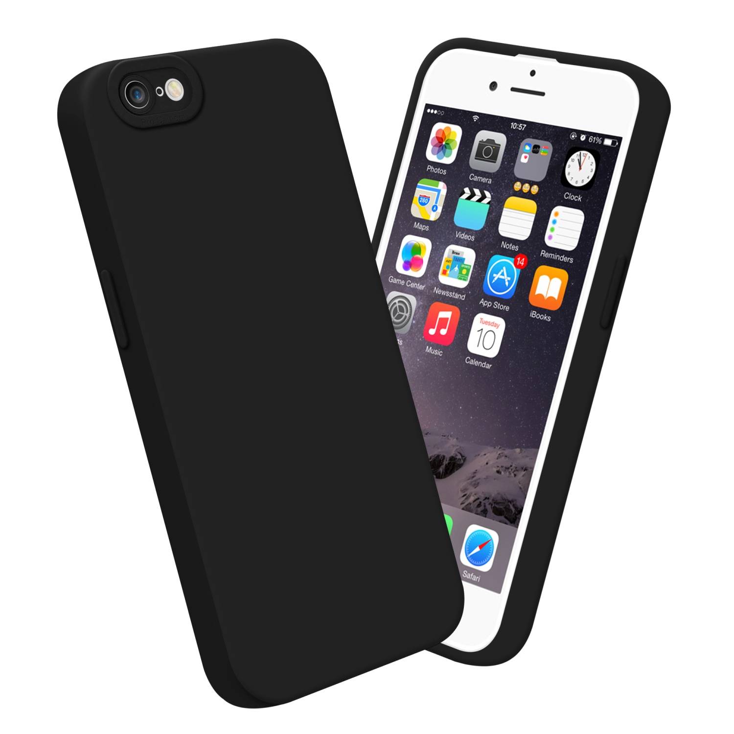 Cadorabo Hülle für Apple iPhone 6 PLUS / 6S PLUS Schutz Hülle in Schwarz TPU Silikon Etui Case Handyhülle