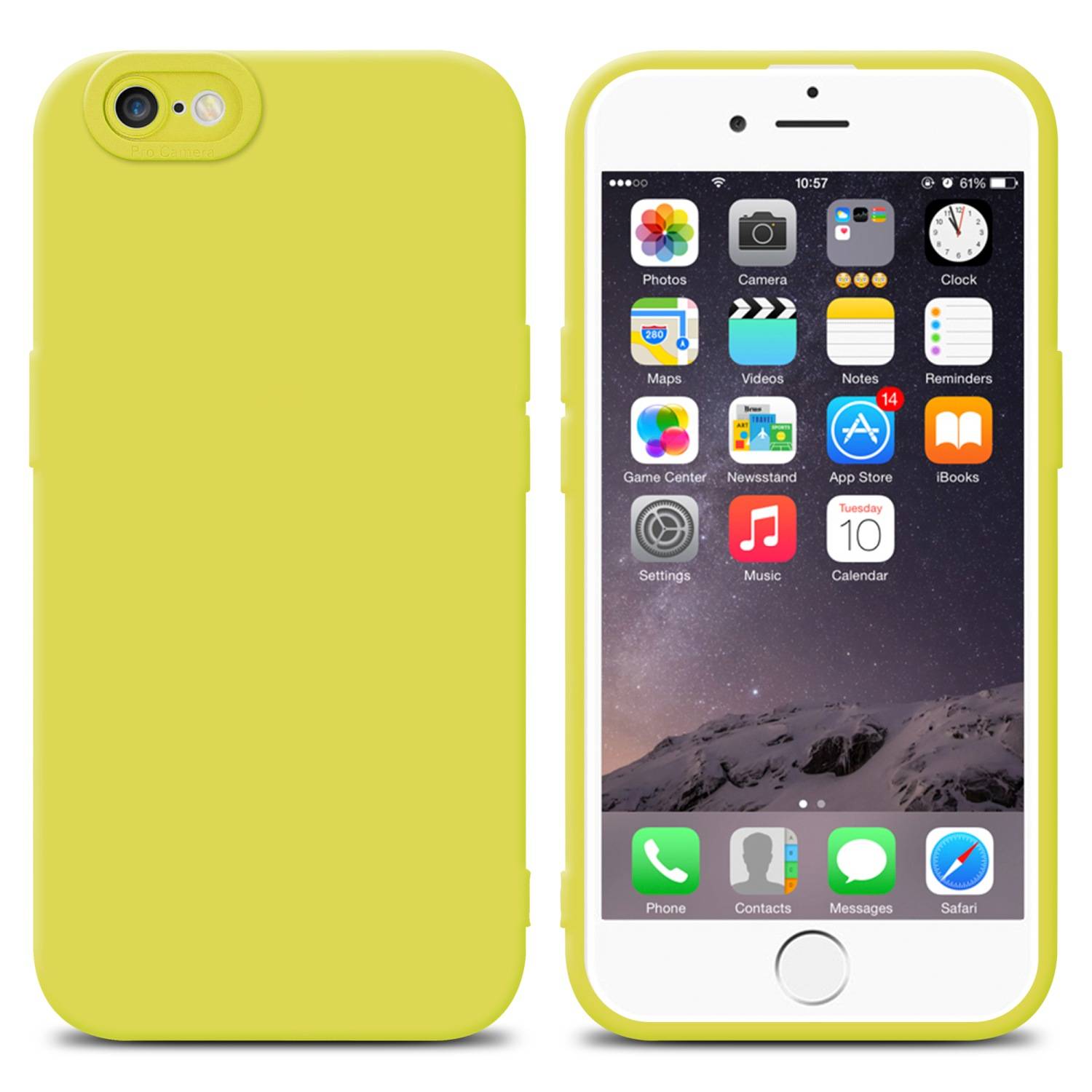 Cadorabo Hülle für Apple iPhone 6 PLUS / 6S PLUS Schutz Hülle in Gelb TPU Silikon Etui Case Handyhülle