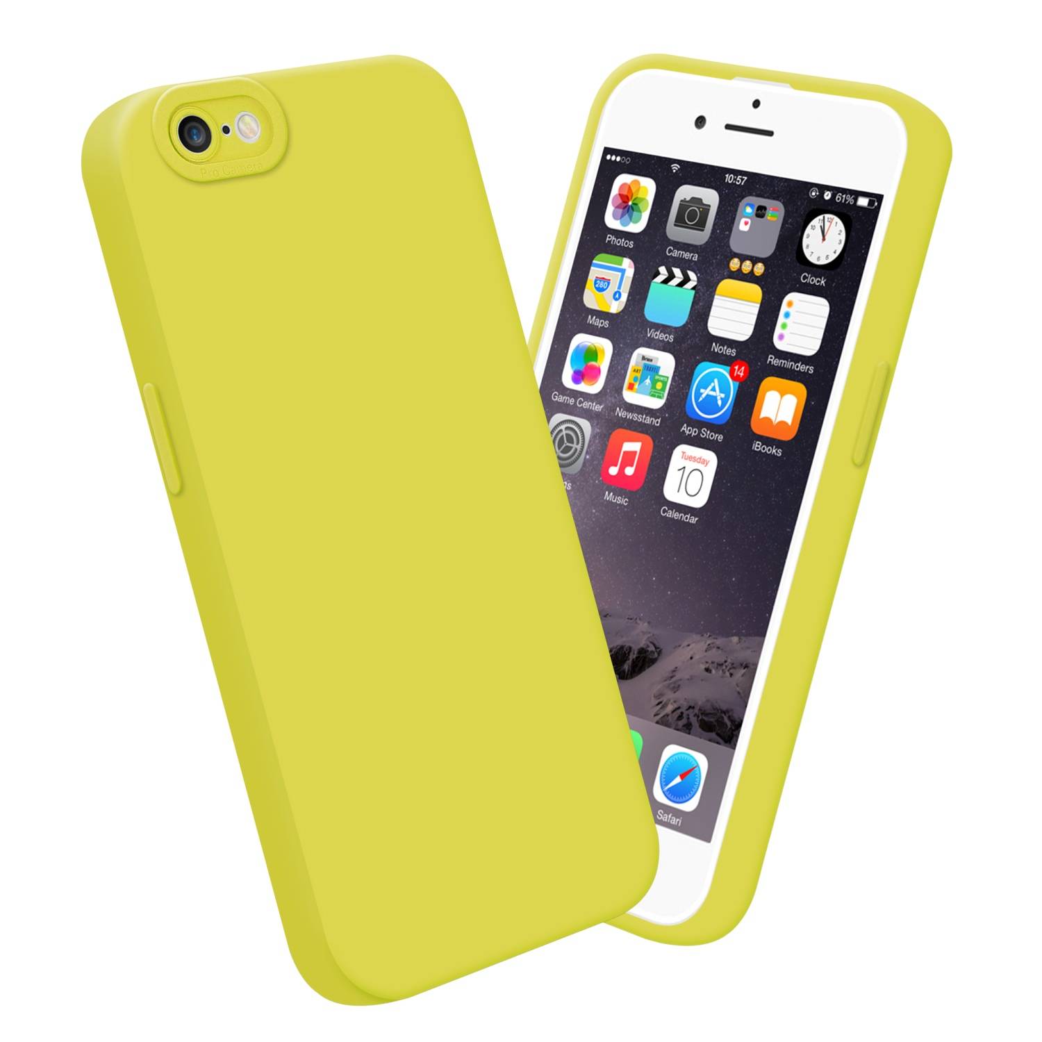 Cadorabo Hülle für Apple iPhone 6 PLUS / 6S PLUS Schutz Hülle in Gelb TPU Silikon Etui Case Handyhülle