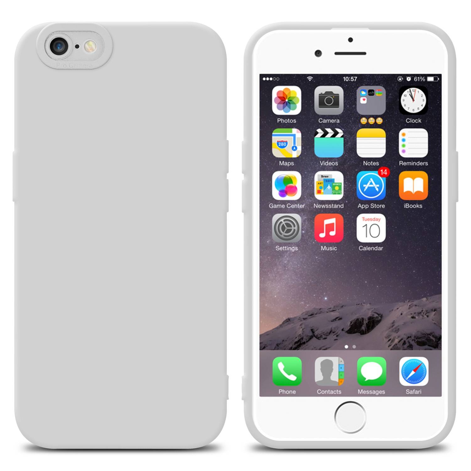 Cadorabo Hülle für Apple iPhone 6 PLUS / 6S PLUS Schutz Hülle in Weiß TPU Silikon Etui Case Handyhülle