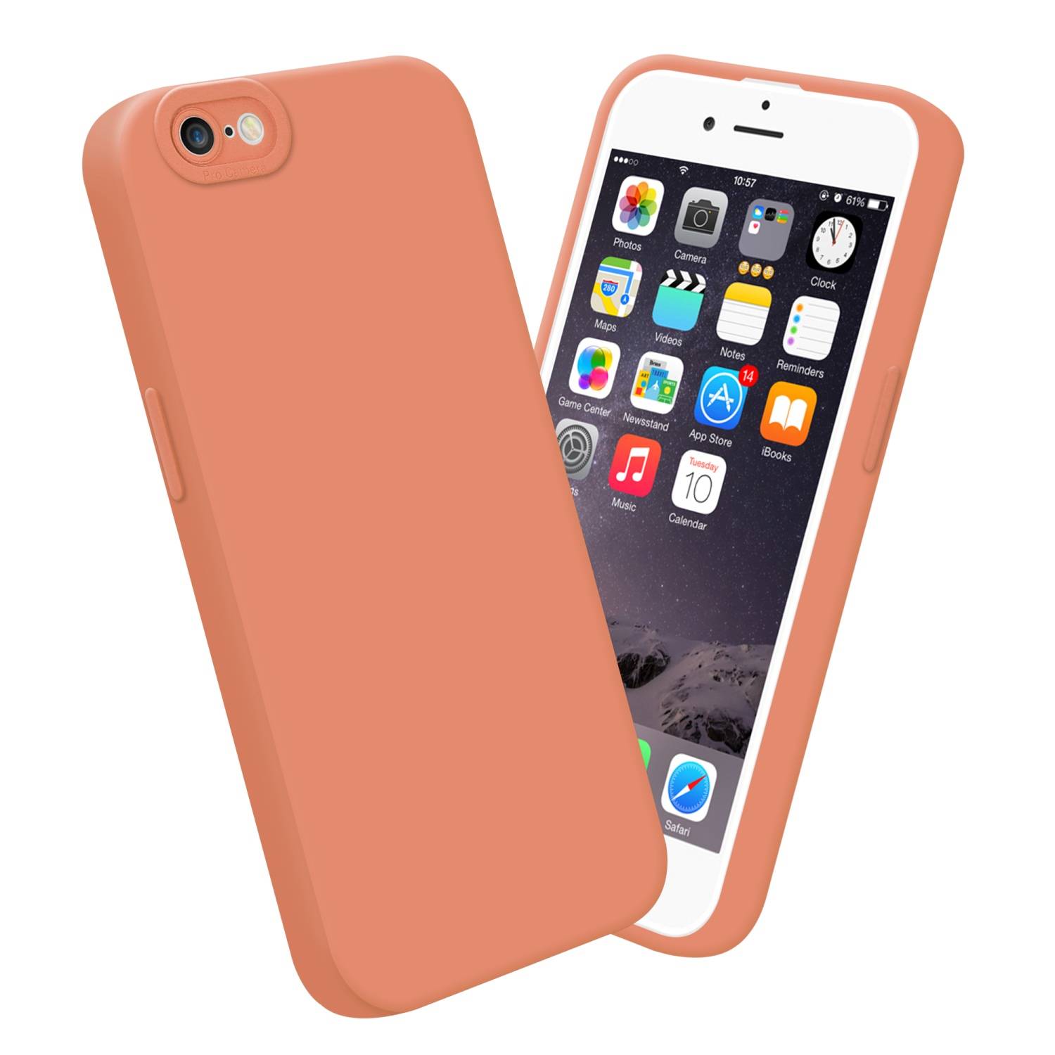 Cadorabo Hülle für Apple iPhone 6 PLUS / 6S PLUS Schutz Hülle in Orange TPU Silikon Etui Case Handyhülle