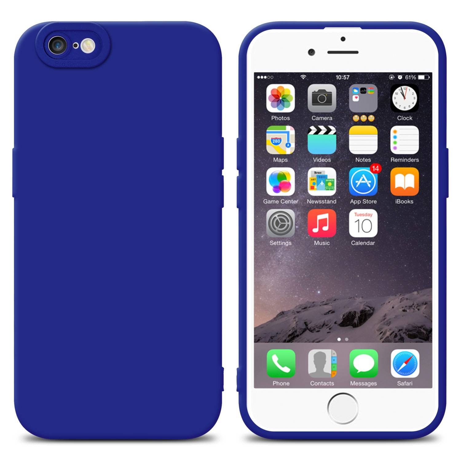 Cadorabo Hülle für Apple iPhone 6 PLUS / 6S PLUS Schutz Hülle in Blau TPU Silikon Etui Case Handyhülle