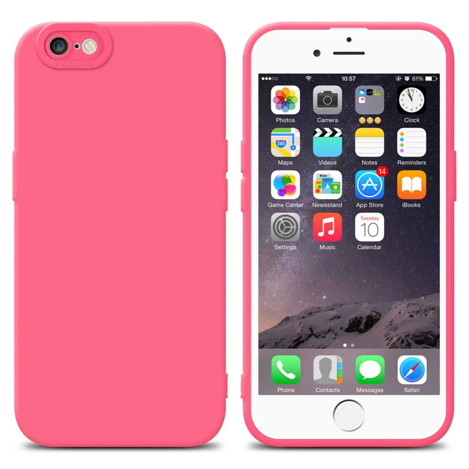 Cadorabo Hülle für Apple iPhone 6 PLUS / 6S PLUS Schutz Hülle in Rot TPU Silikon Etui Case Handyhülle