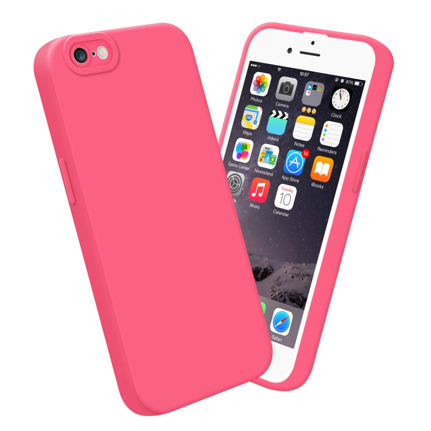 Cadorabo Hülle für Apple iPhone 6 PLUS / 6S PLUS Schutz Hülle in Rot TPU Silikon Etui Case Handyhülle