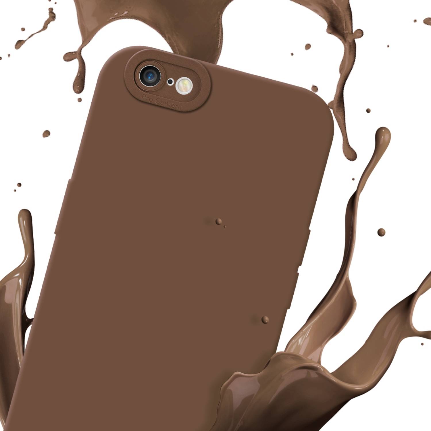 Cadorabo Hülle für Apple iPhone 6 PLUS / 6S PLUS Schutz Hülle in Braun TPU Silikon Etui Case Handyhülle