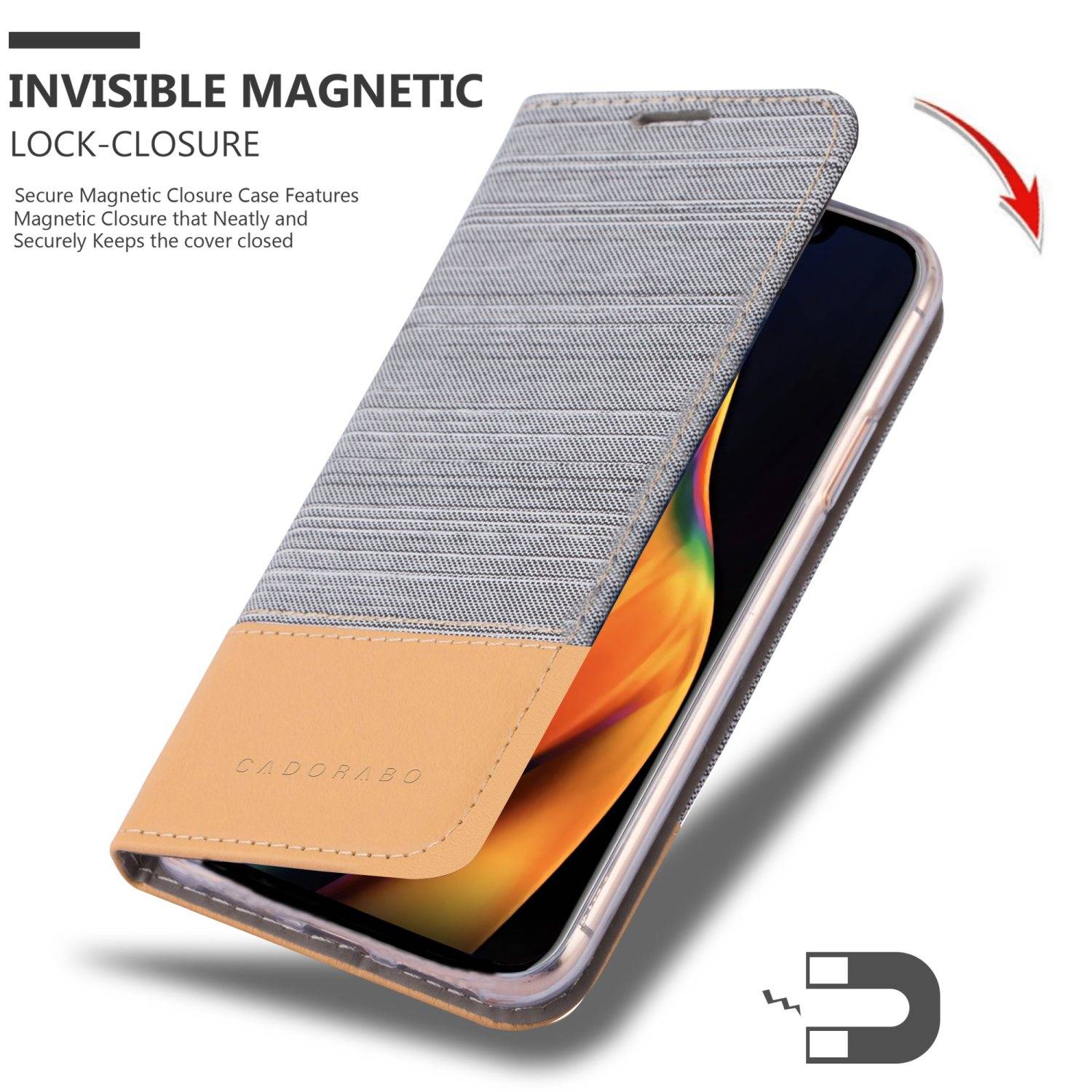 Cadorabo Hülle für Apple iPhone 13 MINI Schutzhülle in Grau Handy Hülle Etui Book Case Cover