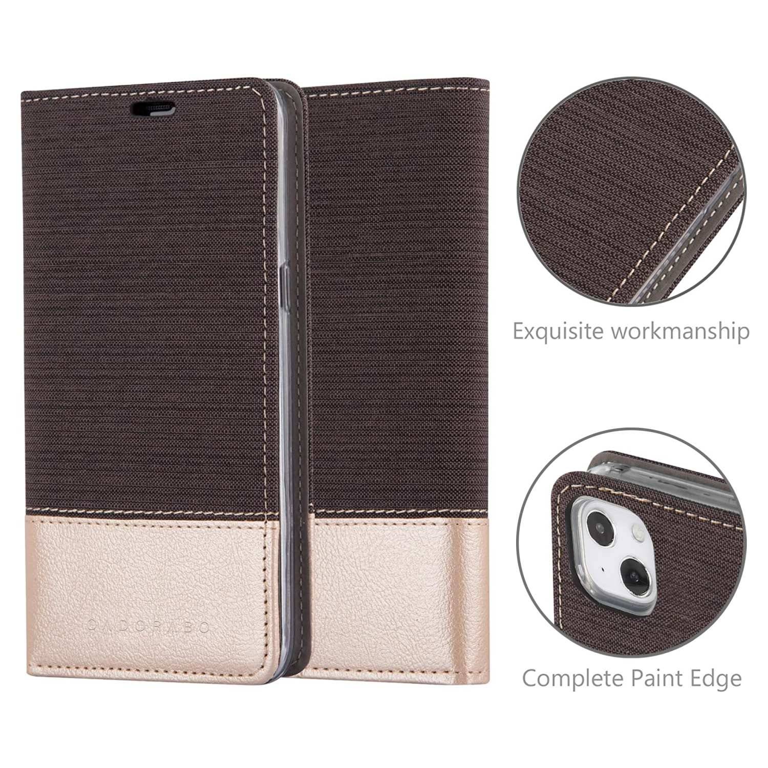 Cadorabo Hülle für Apple iPhone 13 MINI Schutzhülle in Grau Handy Hülle Etui Book Case Cover