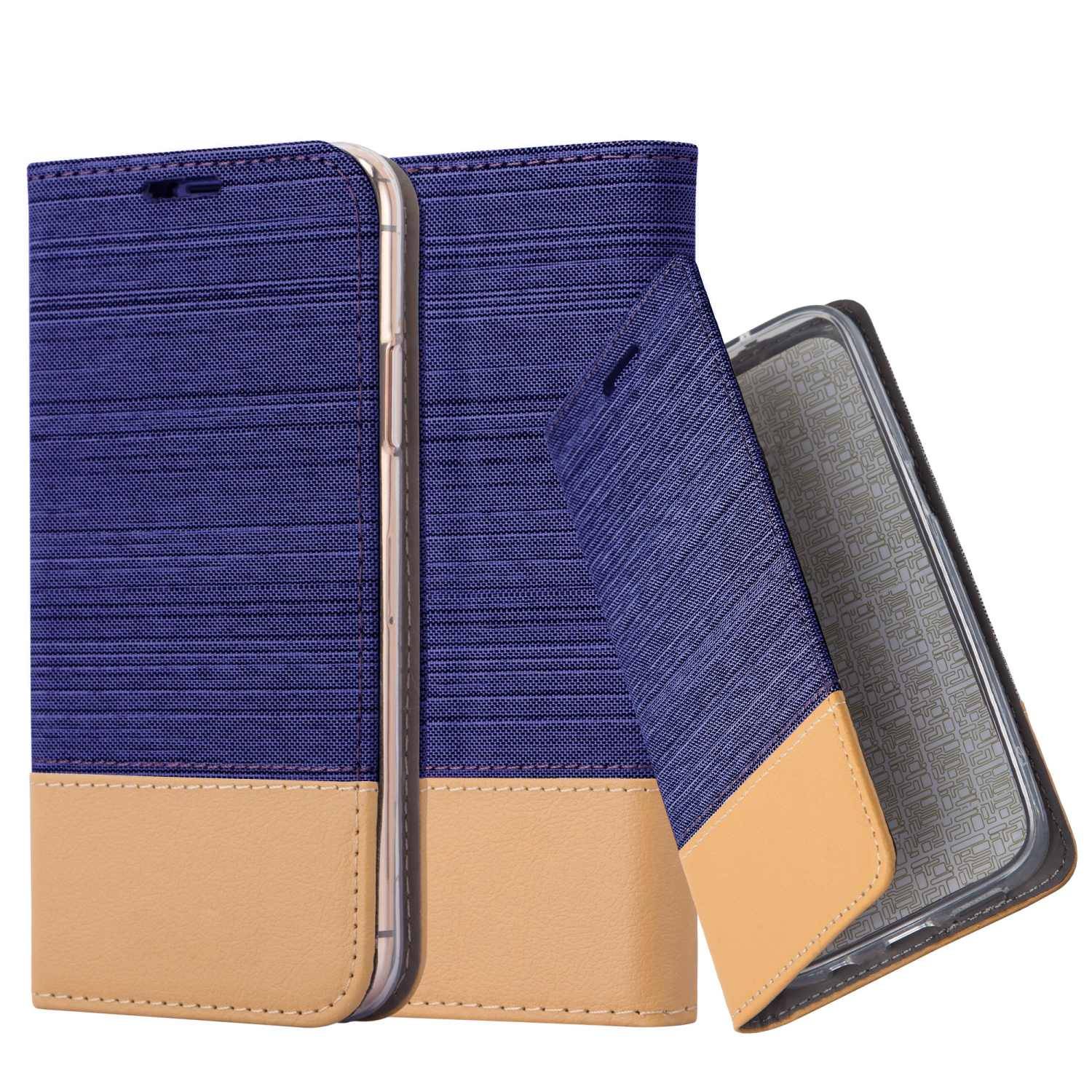 Cadorabo Hülle für Apple iPhone 13 MINI Schutzhülle in Blau Handy Hülle Etui Book Case Cover