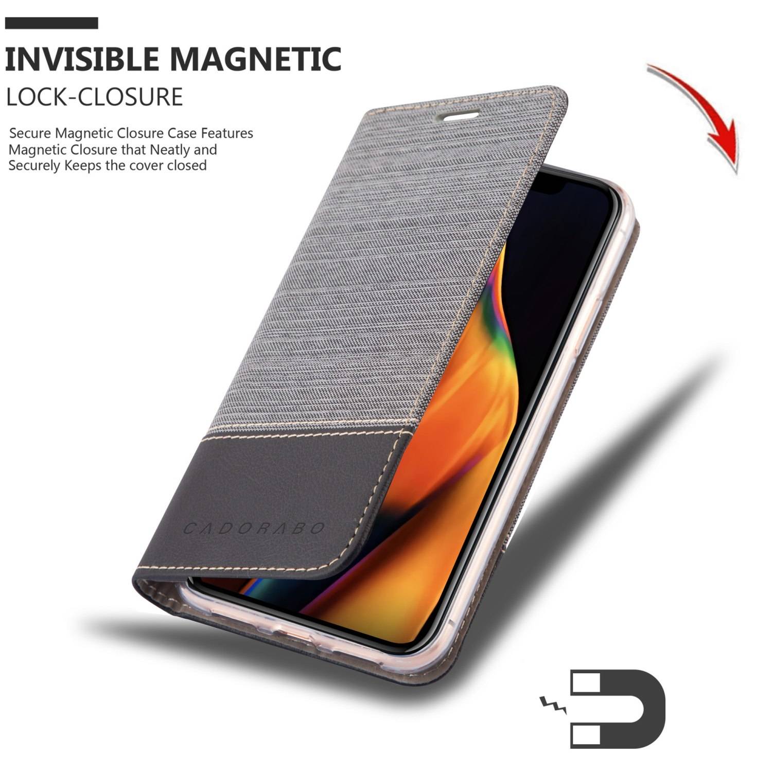 Cadorabo Hülle für Apple iPhone 13 PRO Schutzhülle in Grau Handy Hülle Etui Book Case Cover