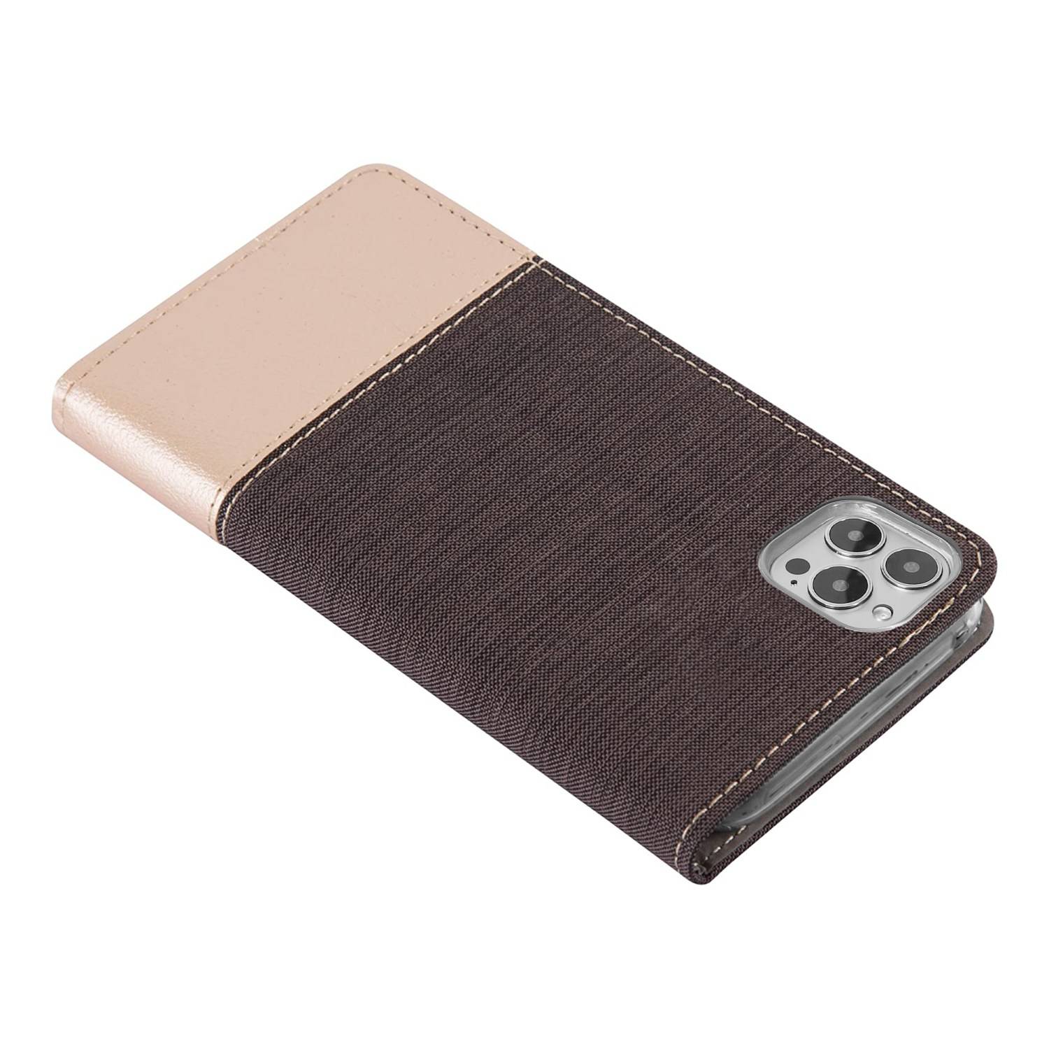 Cadorabo Hülle für Apple iPhone 13 PRO Schutzhülle in Grau Handy Hülle Etui Book Case Cover