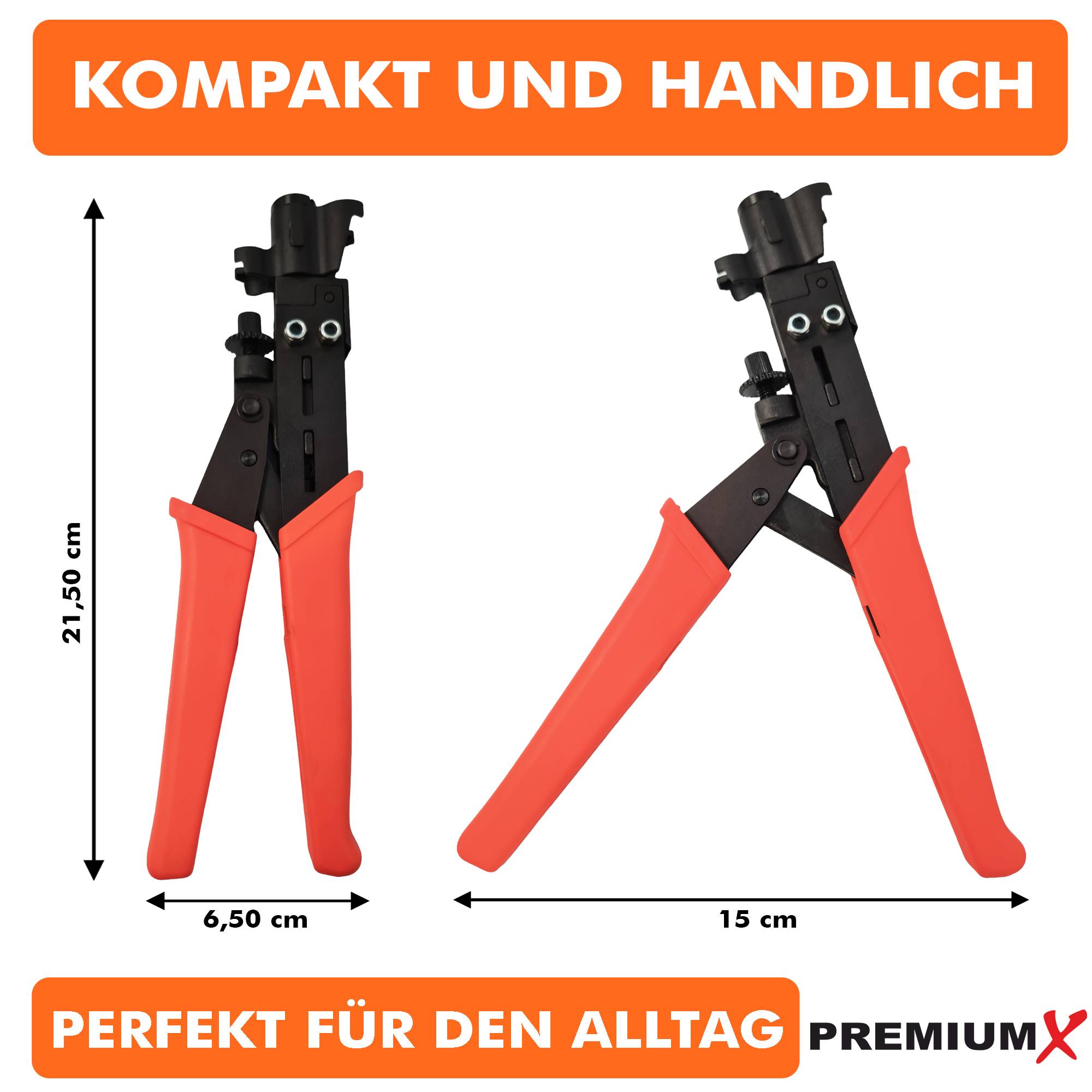 PremiumX PX-308CT Presswerkzeug Presszange Kompressionszange für RG59, RG6 und RG11