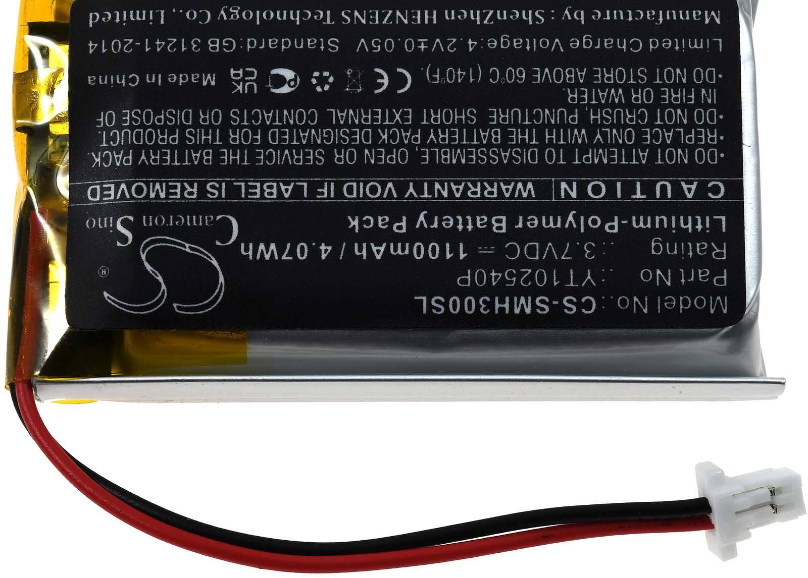 Powery Akku für Wireless Headset Sena 30K, SP46, 3,7V, Li-Polymer