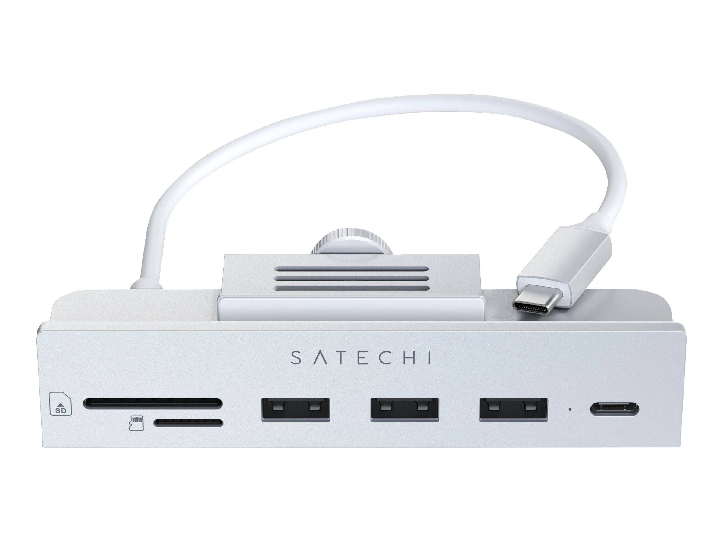 Satechi Aluminum USB-C Clamp Hub for 24" iMac silverDer Satechi USB-C Clamp Hub