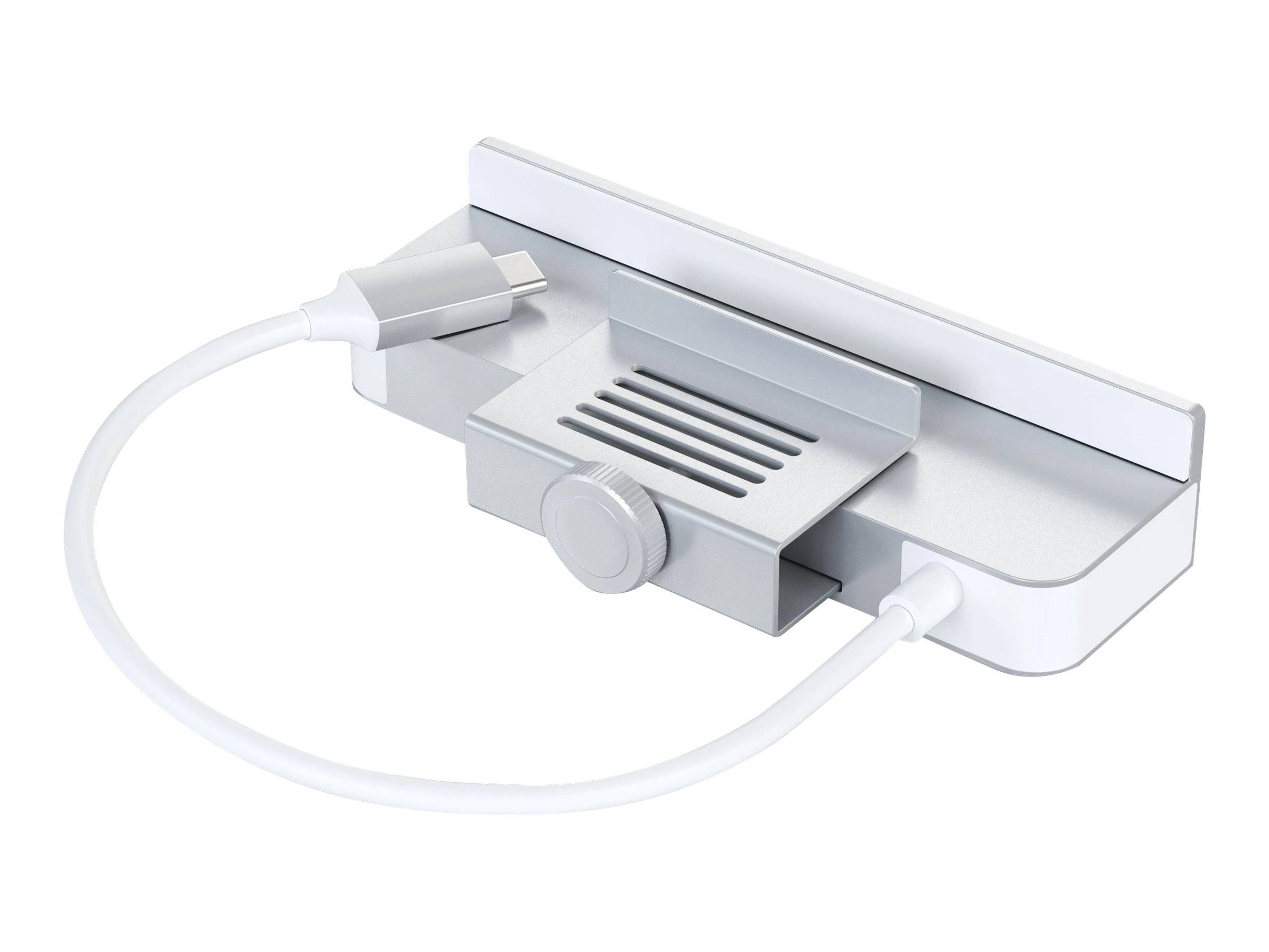 Satechi Aluminum USB-C Clamp Hub for 24" iMac silverDer Satechi USB-C Clamp Hub