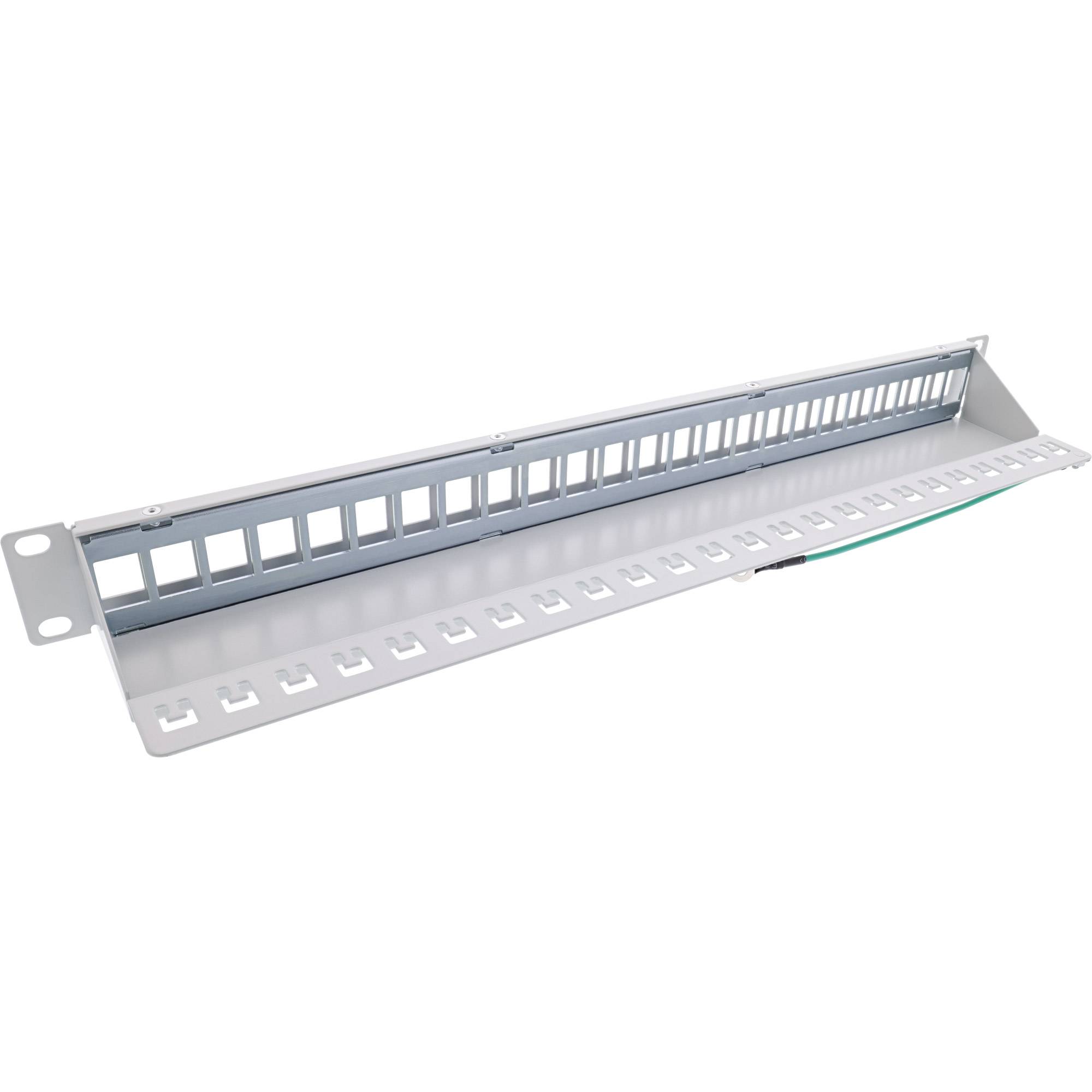 INLINE - Patchfeld 24-fach - Keystone Leerblech Patchpanel - 19"" - 1HE - lichtgrau