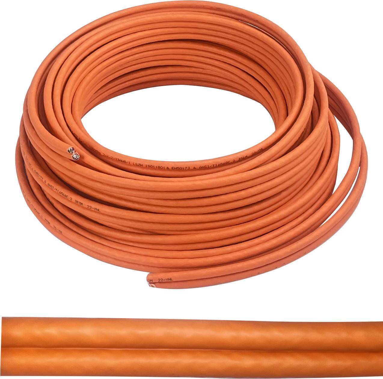 Helos Verlegekabel Duplex,Cat.7 Rohkabel, S/FTP, PiMF, LSZH, orange, 500m TrommelCat.7 Rohkabel, 600 MHz , paarweise und