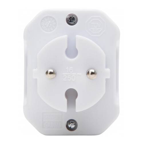 KOPP 471302003 - Adapter mit Anschluss für 3x Euro-Stecker (3-fach | 250V | 3x 2,5A) - in arktisweiß