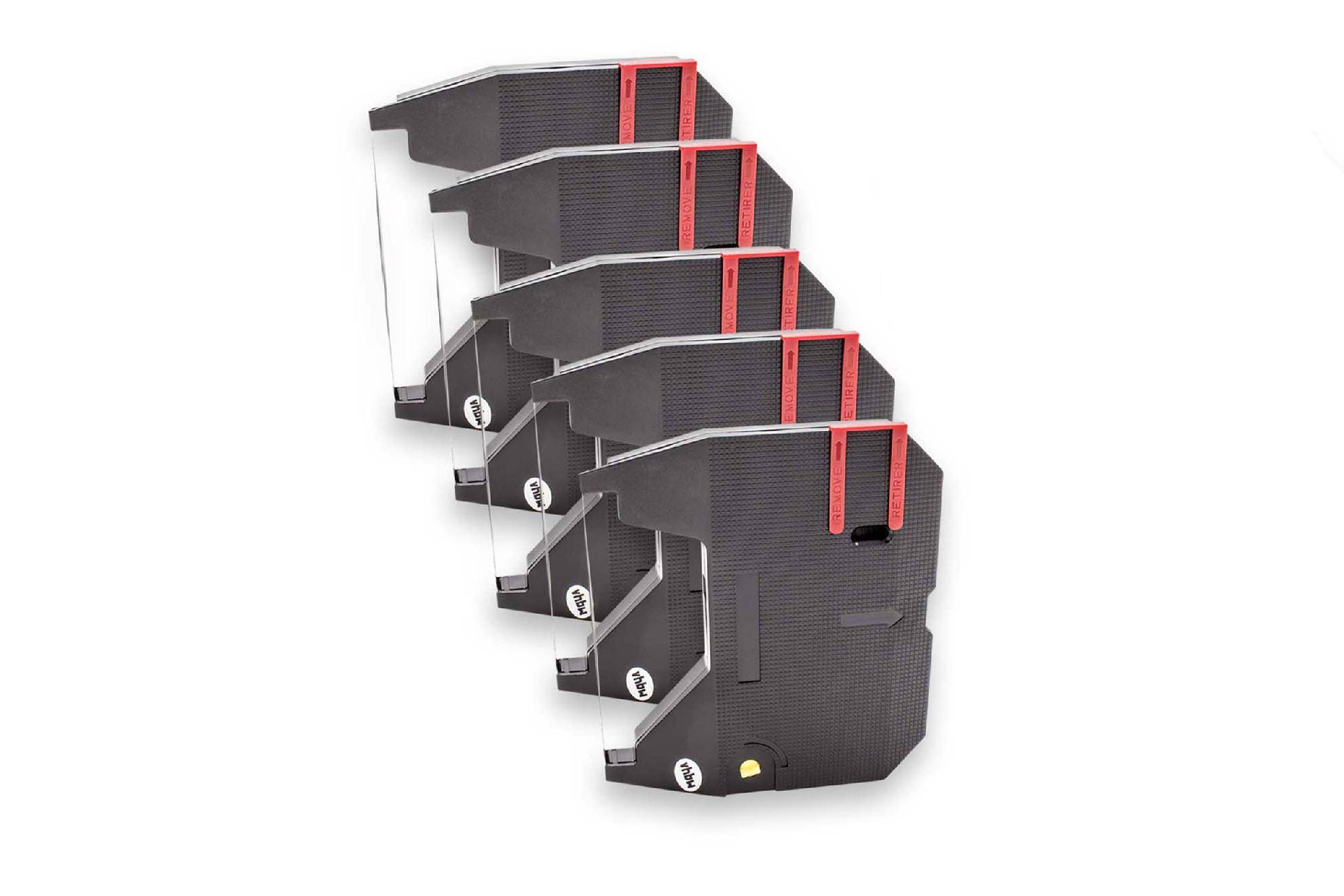 vhbw 5x Farbband Schriftband kompatibel mit Panasonic KXW1555, KXW955, KXR540, KXW1000, KXR530 Nadeldrucker, Bondrucker - Schwarz