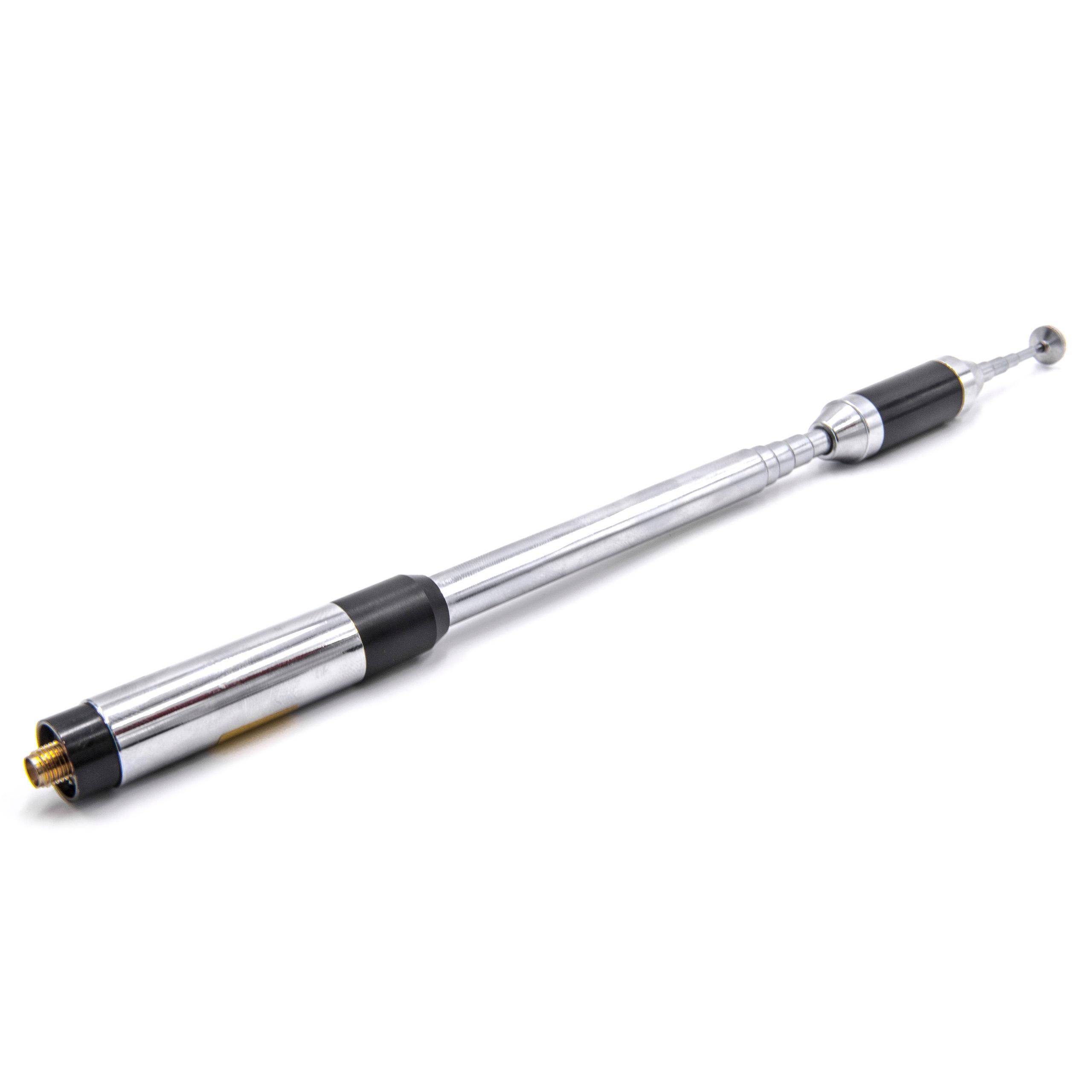 vhbw Antenne kompatibel mit Vertex Yaesu VX-17, VX-160, VX-177, VX-170, VX-180 Funkgerät - Ausziehbar, 21,6 cm - 93 cm, SMA Stecker Schwarz