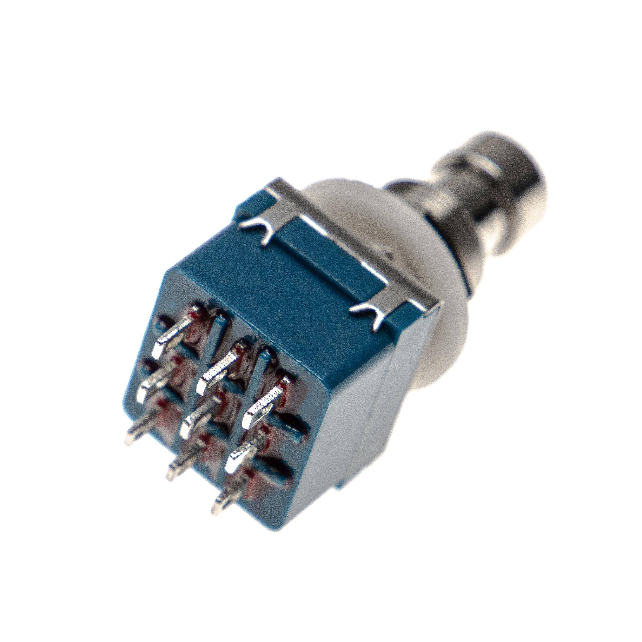 vhbw 3PDT Fußschalter Gitarre kompatibel mit True Bypass Gitarren-Effektgeräte - Foot Switch, Blau, Silber