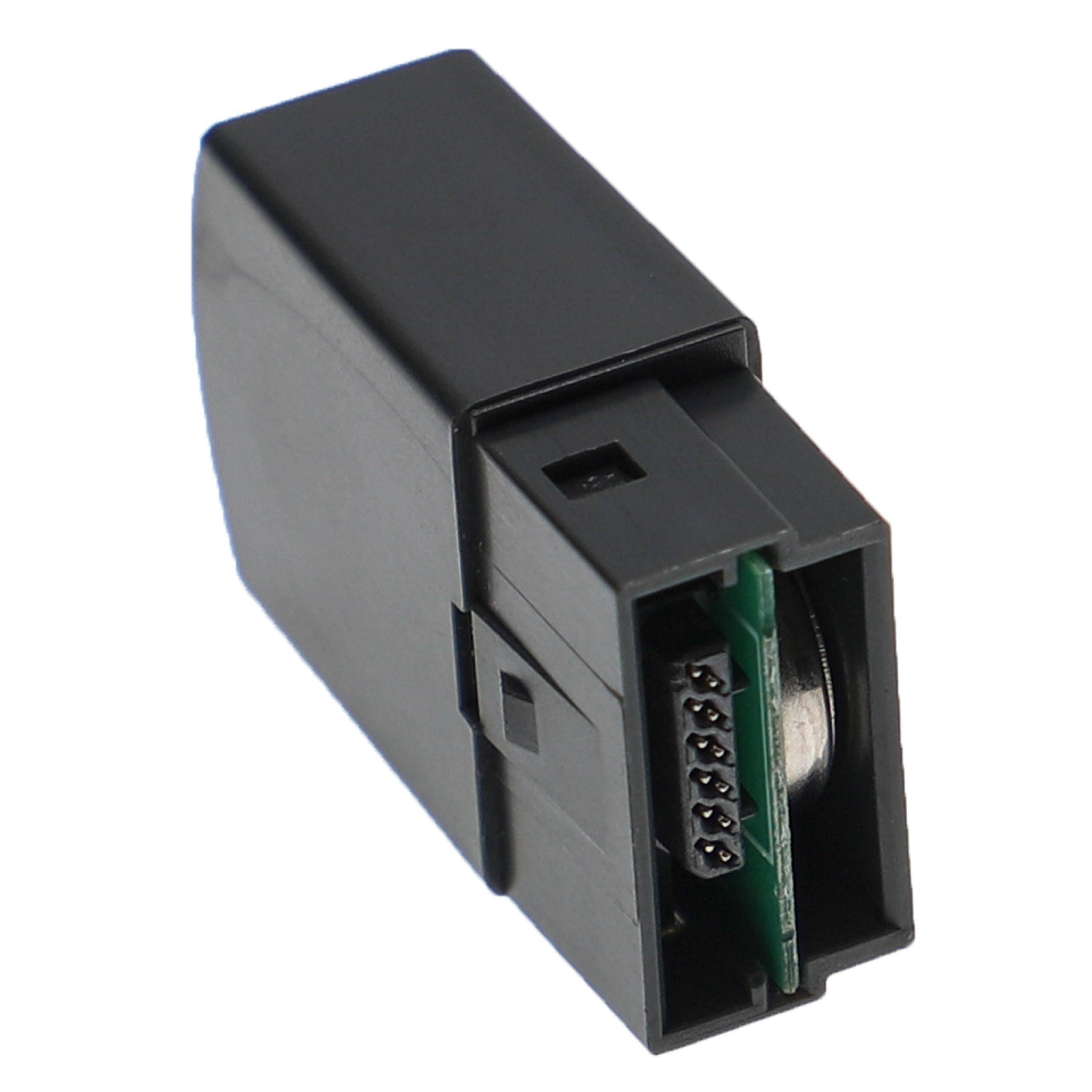Ein schwarzes OBD-II-Diagnosegerät mit sichtbaren Steckerstiften, das zum Auslesen von Automotor-Fehlercodes verwendet wird.