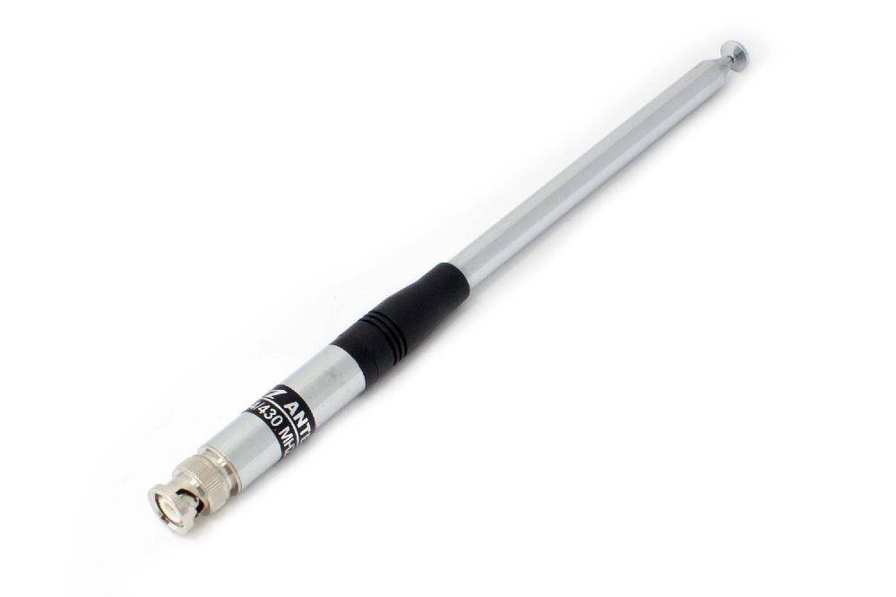 vhbw Antenne kompatibel mit Linton LT-3288, LT-3260, LT-3268 Funkgerät - Ausziehbar, 23 cm - 120 cm, BNC Stecker, Silber