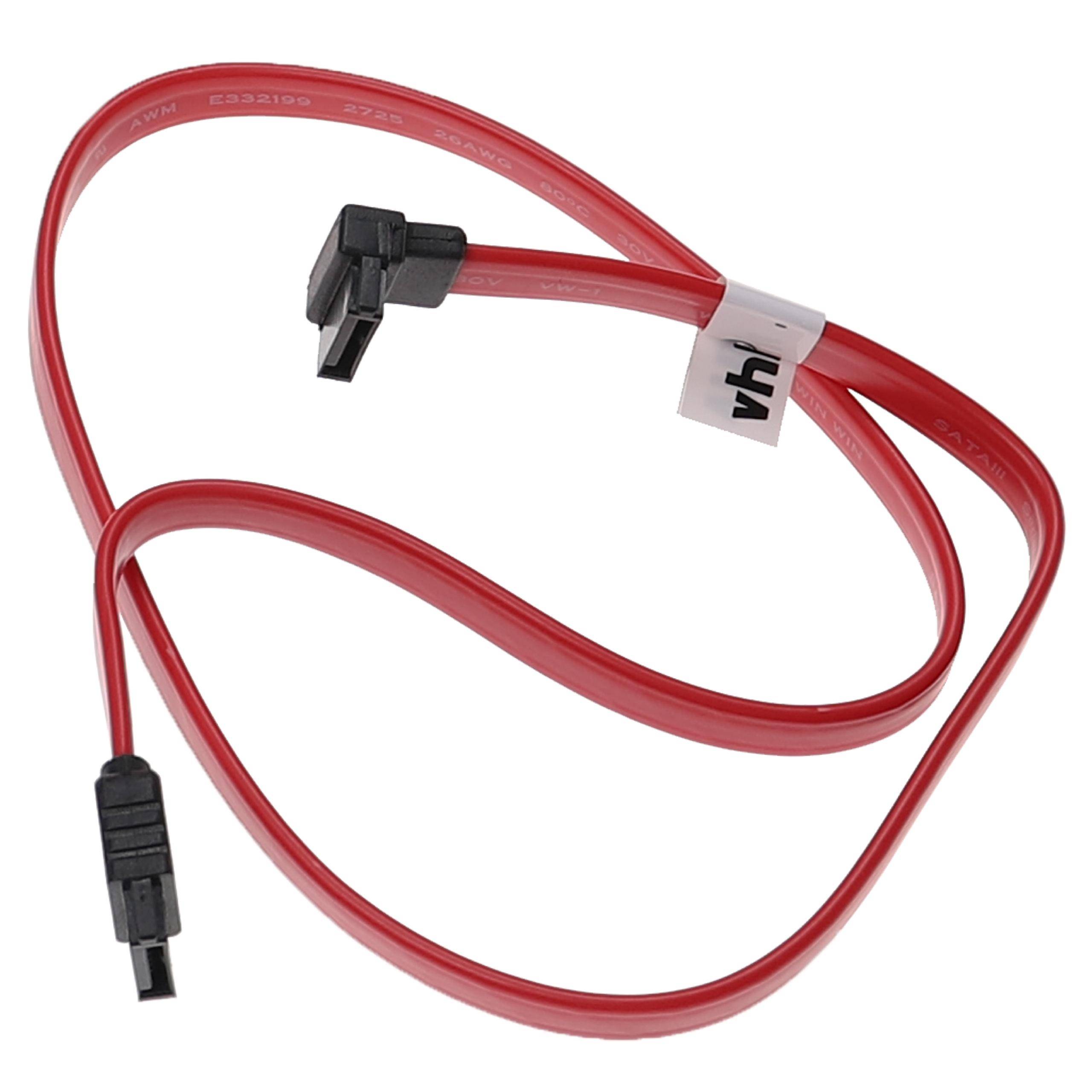 vhbw 10x SATA Kabel gerade auf 90° gewinkelt für Festplatte - Verbindungskabel, 50 cm, Rot, Schwarz