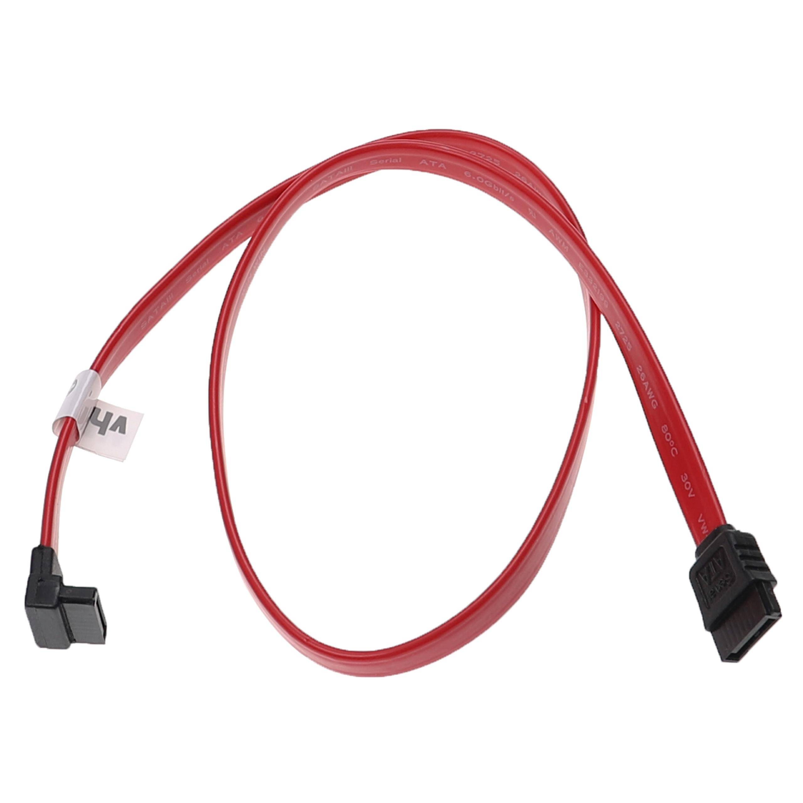 vhbw SATA Kabel gerade auf 90° gewinkelt für Festplatte - Verbindungskabel, 50 cm, Rot, Schwarz