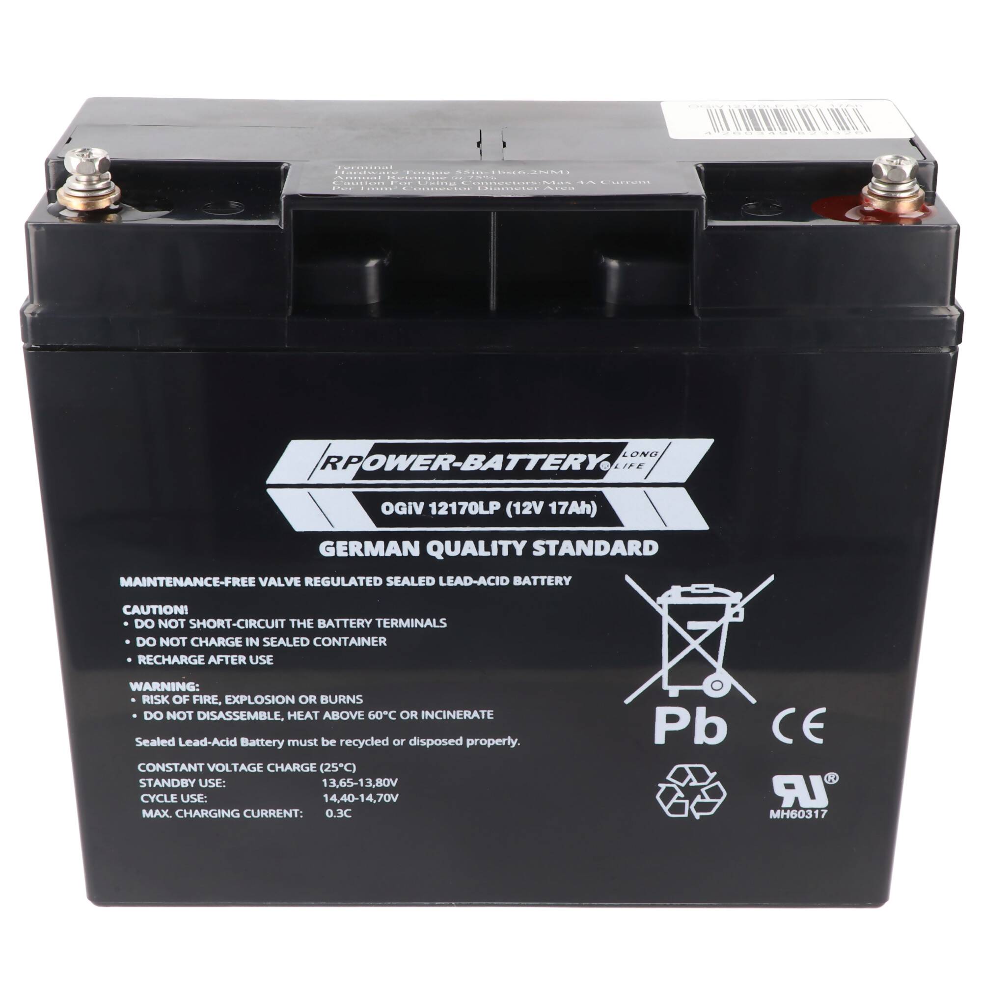 RPower OGiV12170LP 12V 17Ah Bleiakku AGM Blei Gel Akku