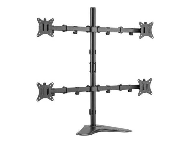Equip Befestigungskit (Montagearm für Vierfach-Bildschirm) - neigbar - für 4 LCD-Anzeigen - Kunststoff, Metall - Schwarz - Bildschirmgröße: 43.2-8