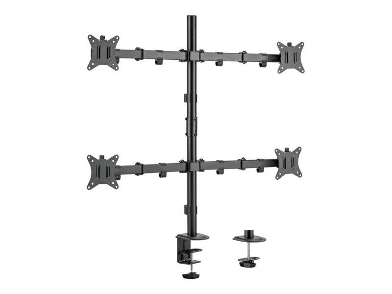 equip - Befestigungskit - neigbar - für 4 LCD-Anzeigen - Kunststoff, Metall - Schwarz - Bildschirmgröße: 43.2-81.3 cm (1