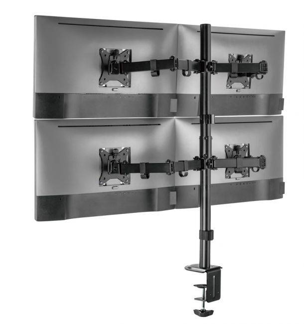 Equip Befestigungskit - neigbar - für 4 LCD-Anzeigen - Kunststoff, Metall - Schwarz - Bildschirmgröße: 43.2-81.3 cm (17"-32")