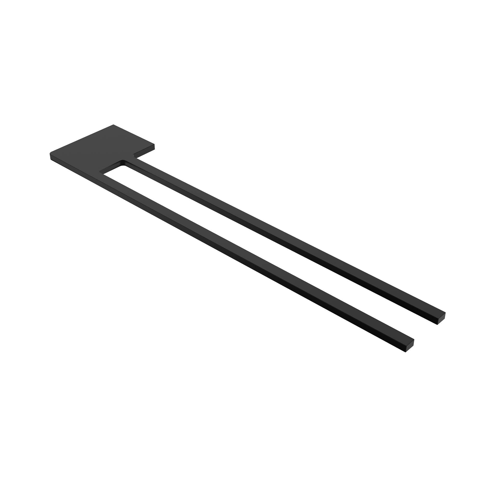 kalb | Handtuchhalter Slim mit zwei Stangen für Waschtisch, schwarz, Aluminium, Länge: 400mm, Höhe: 6mm, Tiefe: 80mm