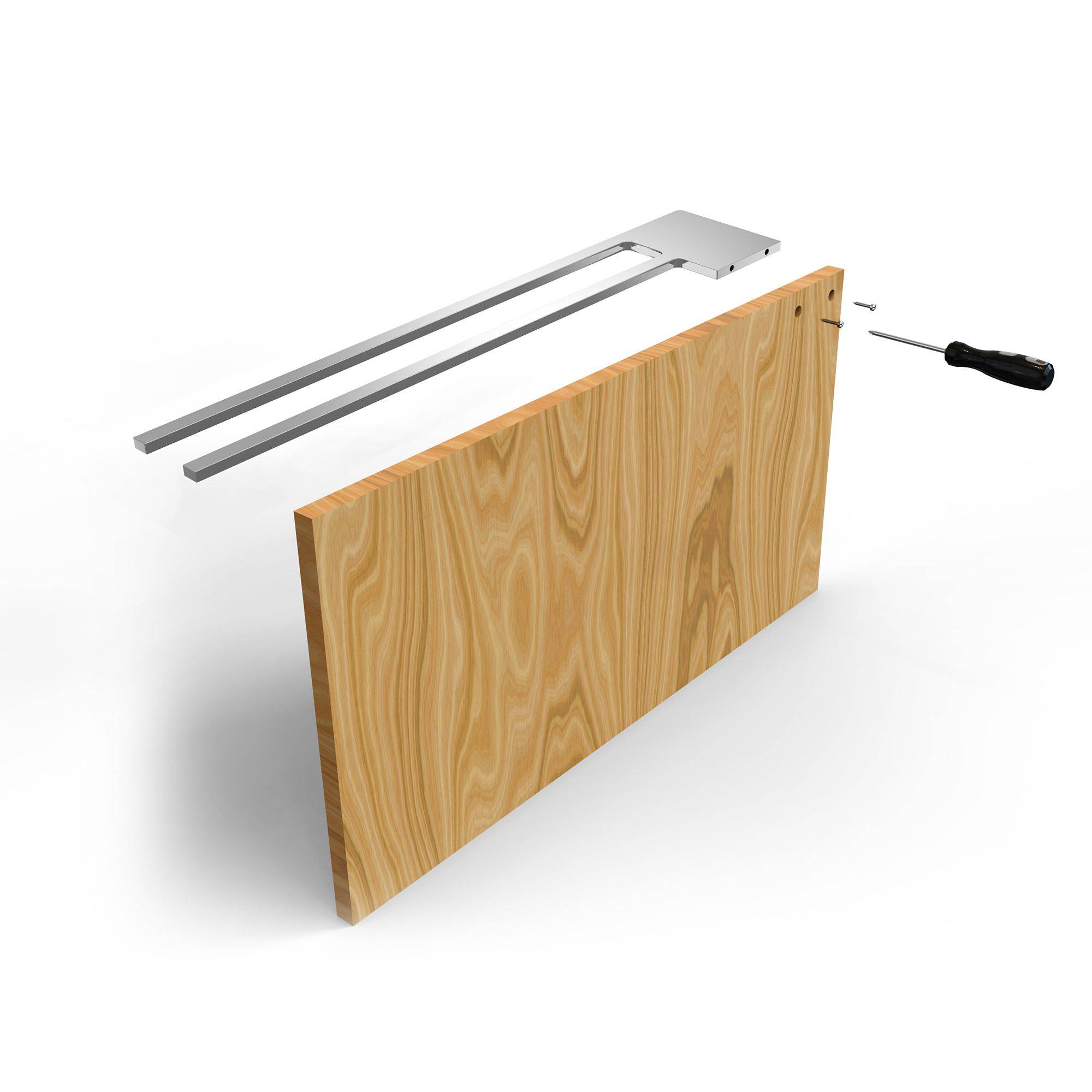 kalb | Handtuchhalter Slim mit zwei Stangen für Waschtisch, schwarz, Aluminium, Länge: 400mm, Höhe: 6mm, Tiefe: 80mm